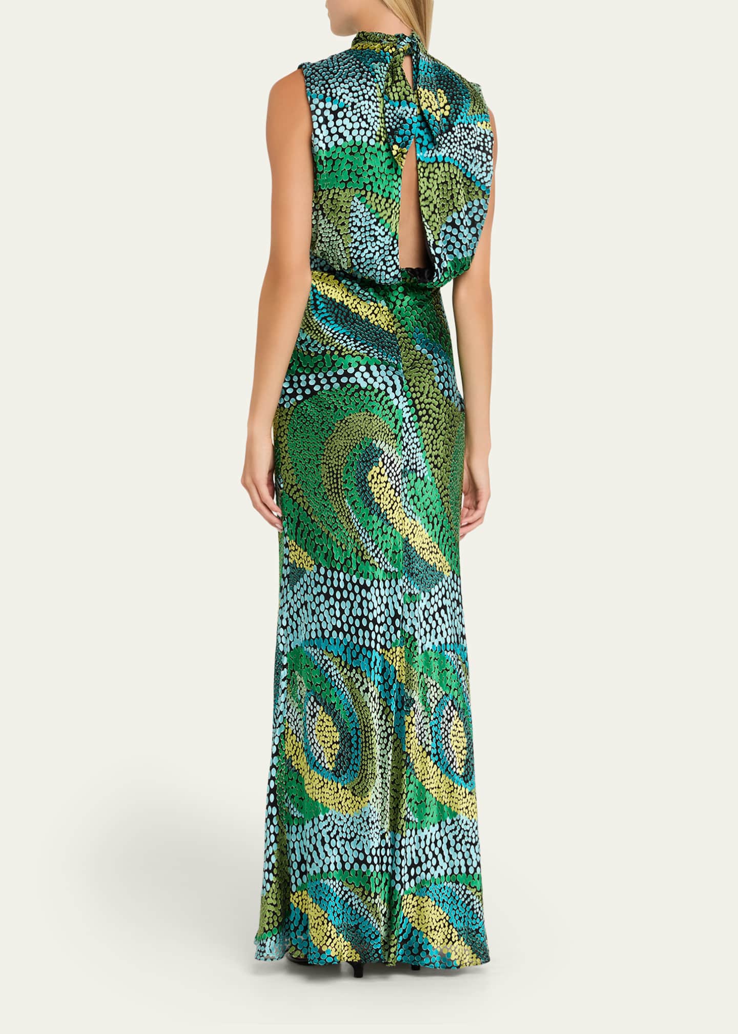 Fleur Printed High-Neck Dress