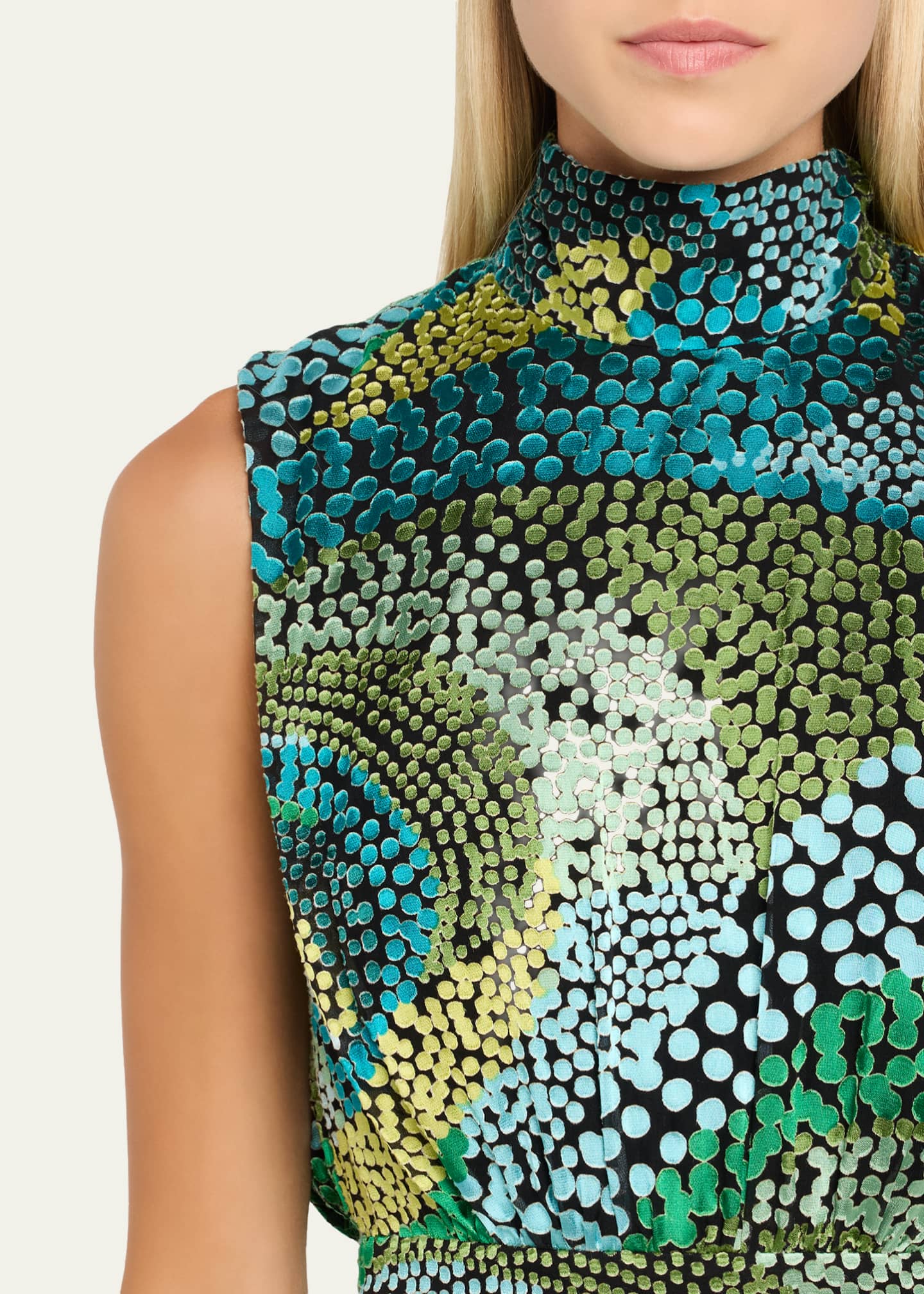 Fleur Printed High-Neck Dress