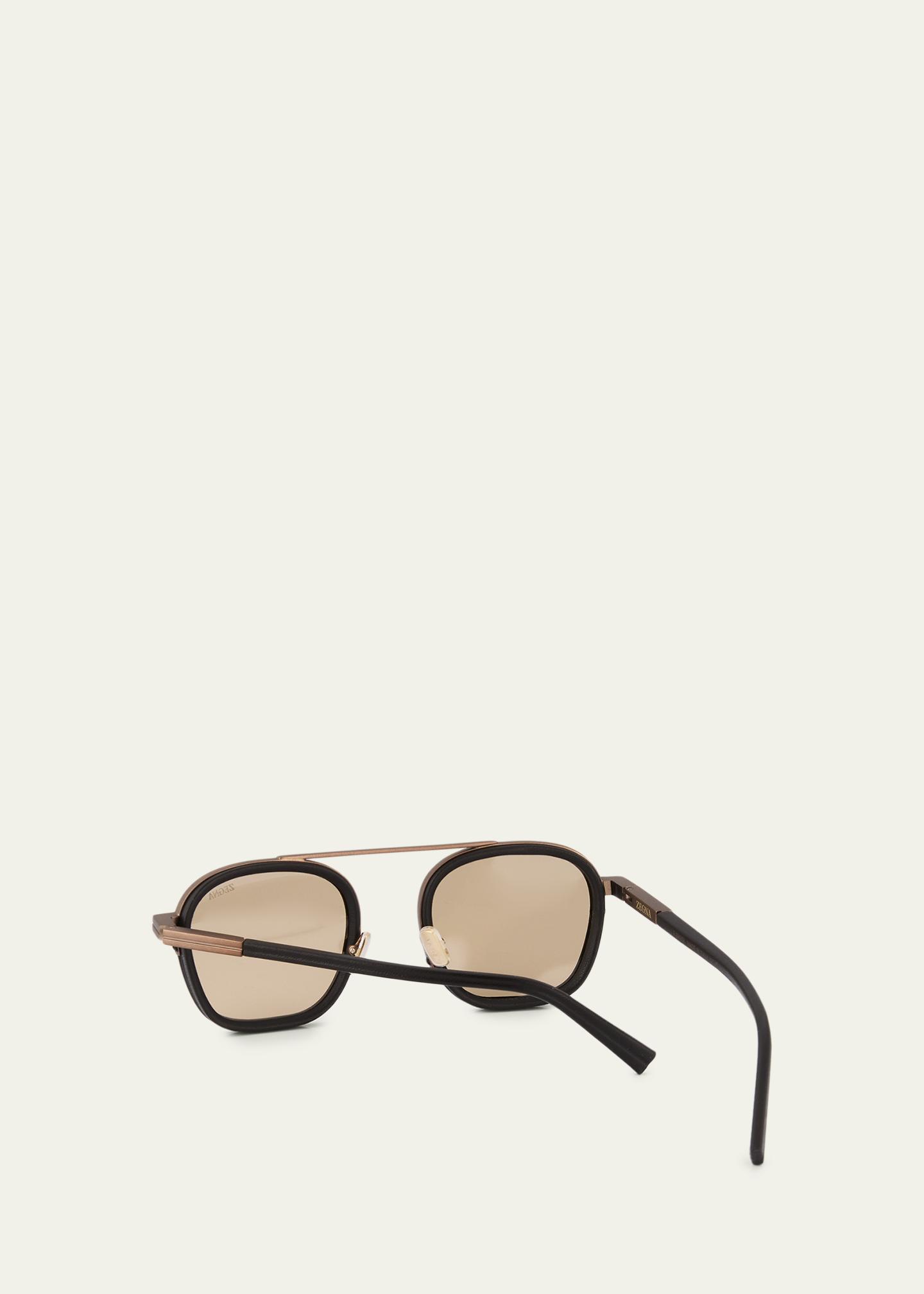 ZEGNA Men's Orizzonte Metal Square Sunglasses - Bergdorf Goodman