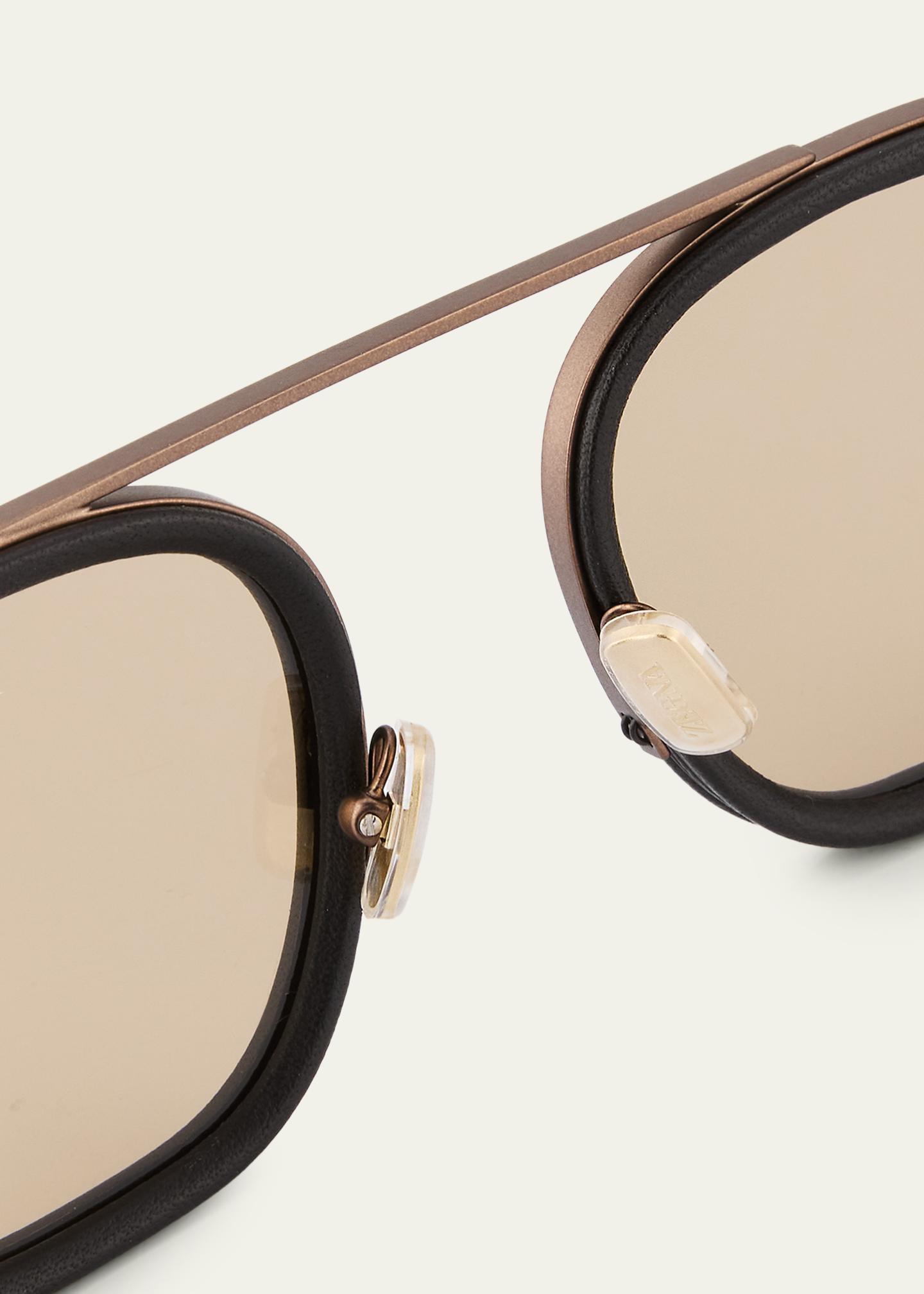 ZEGNA Men's Orizzonte Metal Square Sunglasses - Bergdorf Goodman