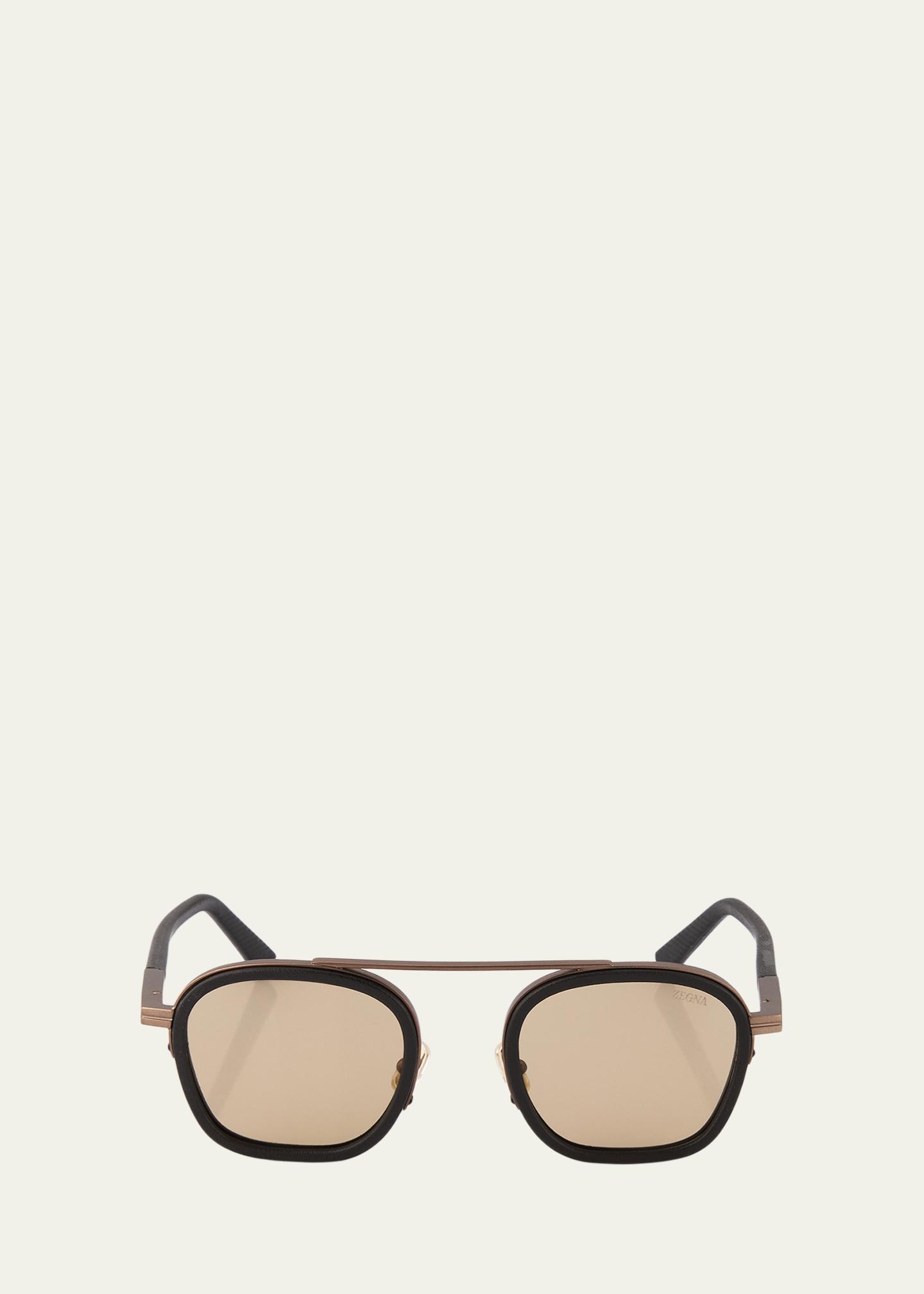 ZEGNA Men's Orizzonte Metal Square Sunglasses - Bergdorf Goodman