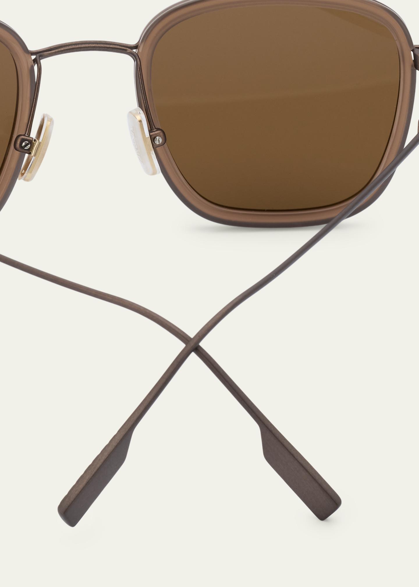 ZEGNA Men's Square Titanium Sunglasses - Bergdorf Goodman