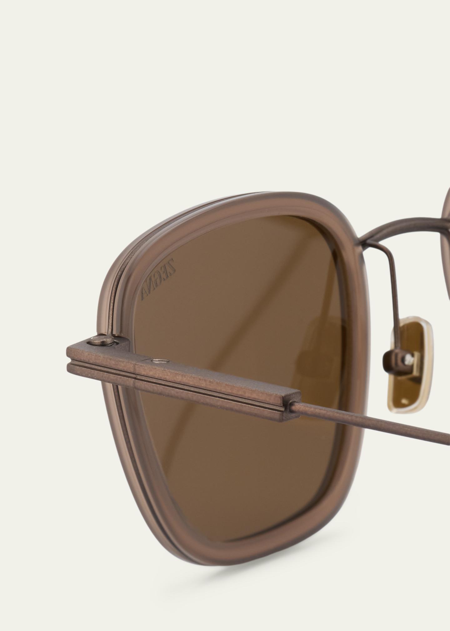 ZEGNA Men's Square Titanium Sunglasses - Bergdorf Goodman