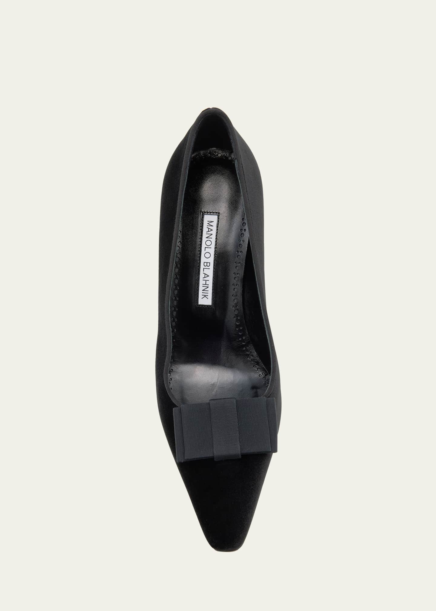 Manolo Blahnik Readorhi Velvet Bow Pumps Image 4 of 4