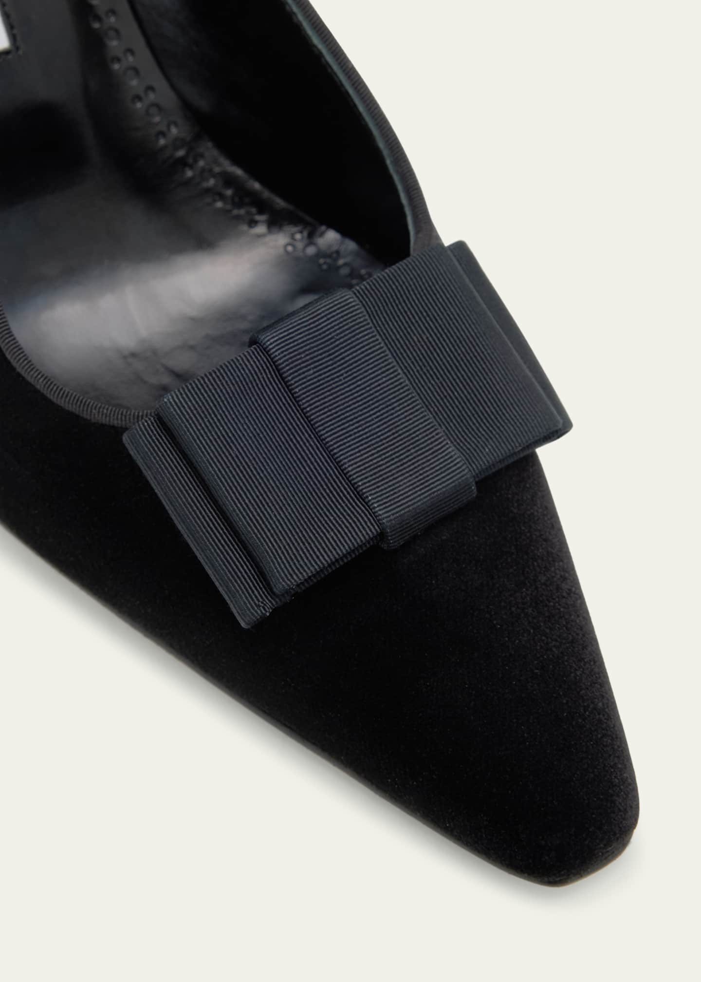 Manolo Blahnik Readorhi Velvet Bow Pumps Image 3 of 4