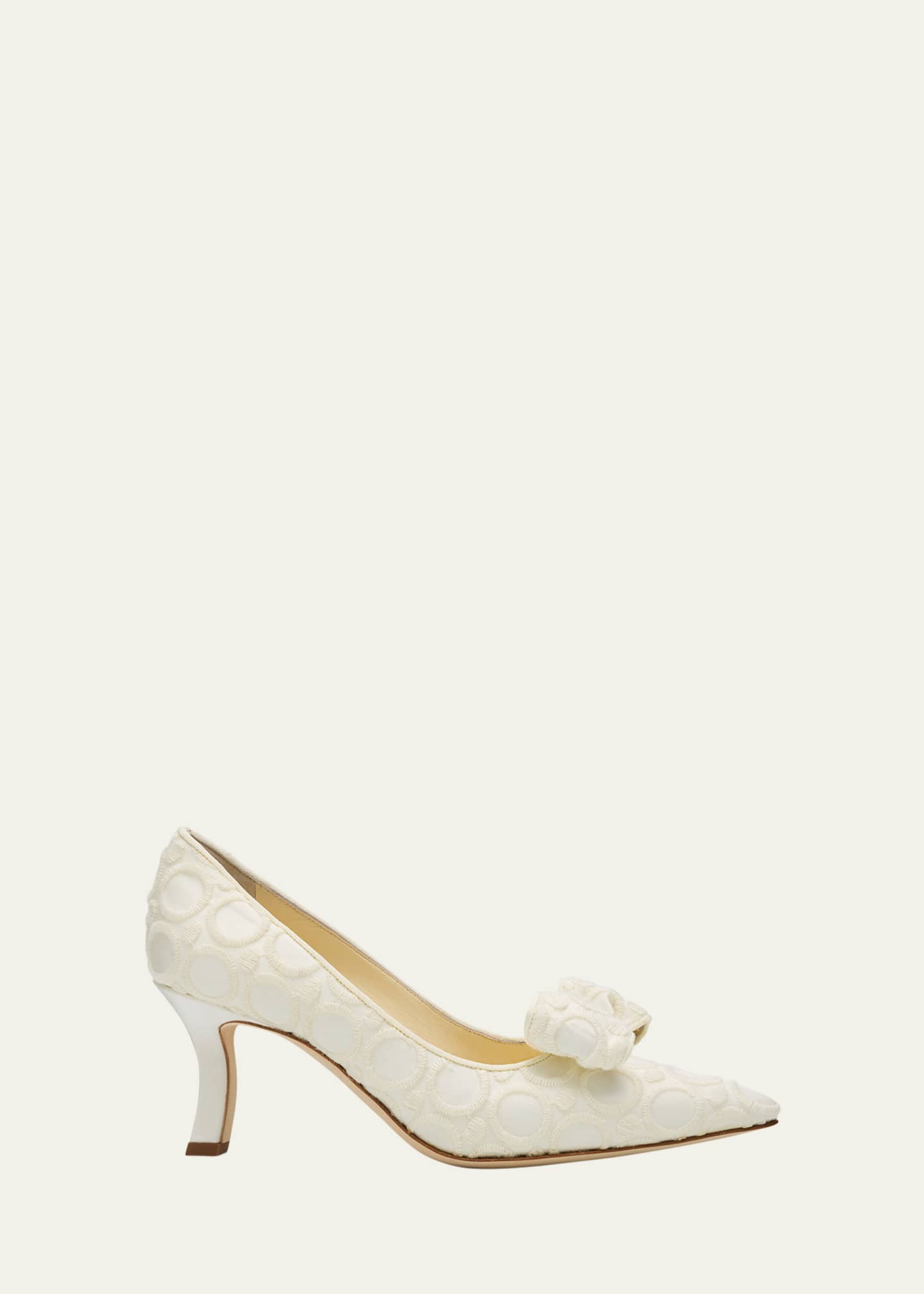 Manolo Blahnik Epirotes Embroidered Satin Pumps Image 1 of 4