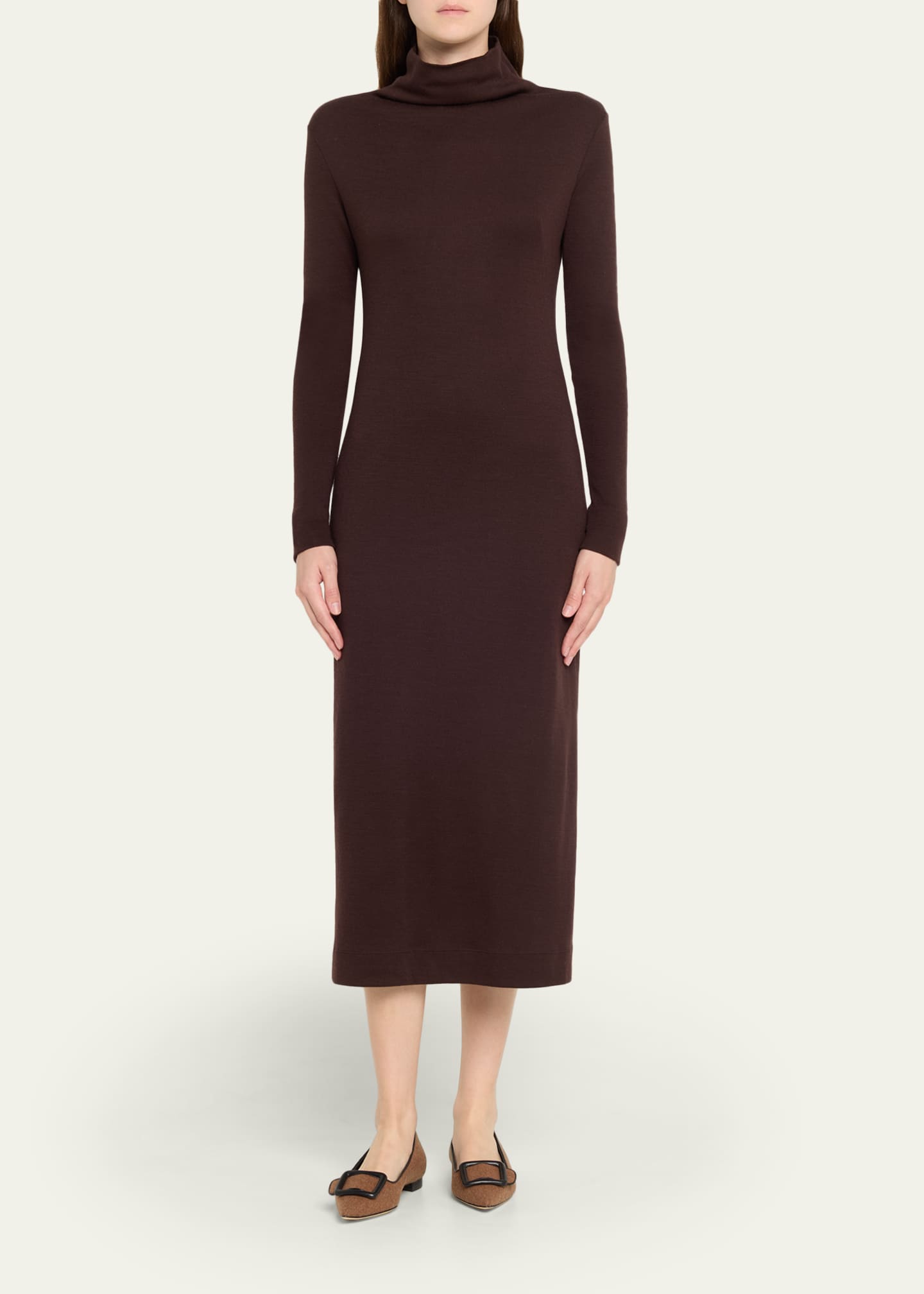 Maysale Wool Buckle Ballerina Flats