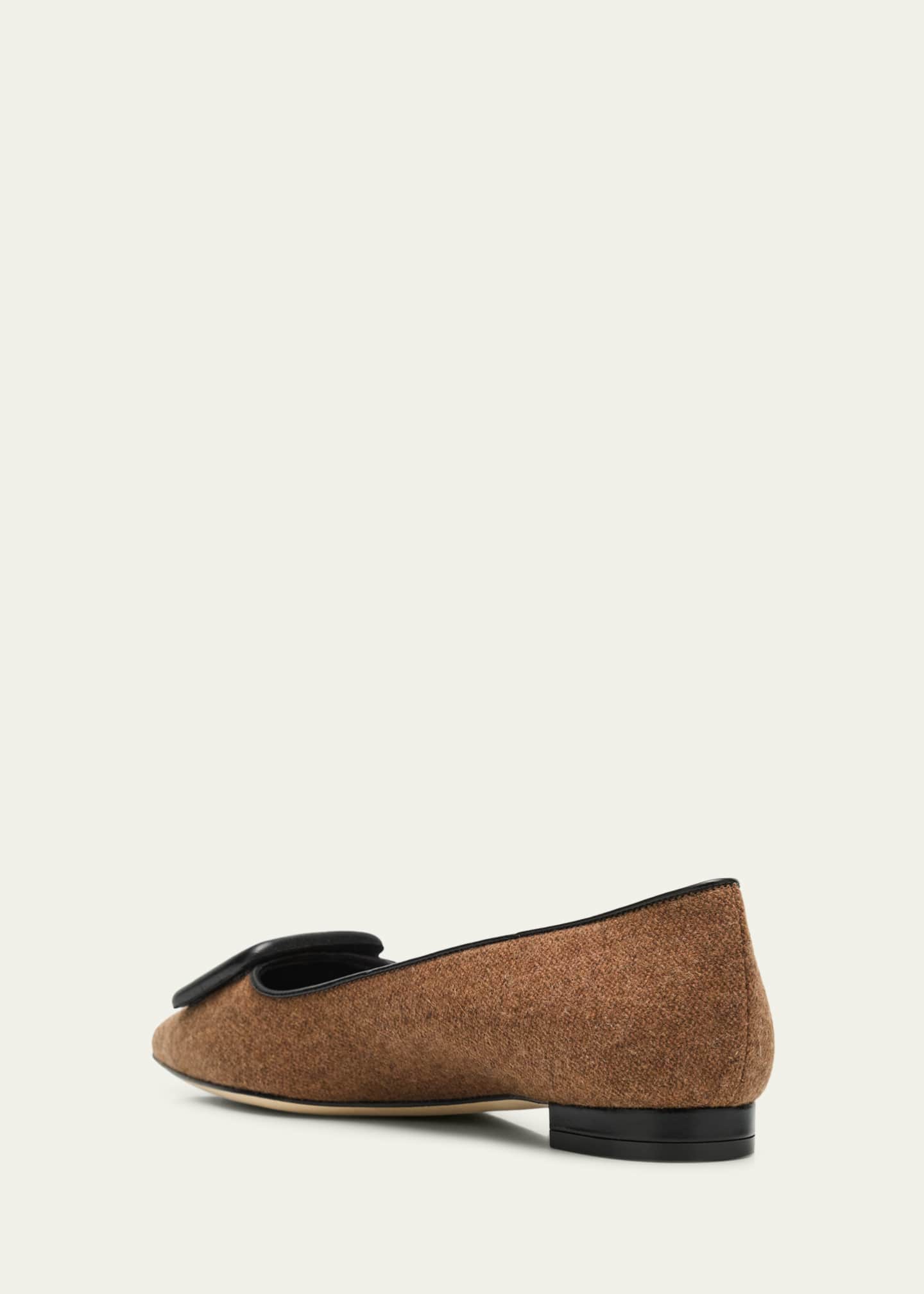 Manolo Blahnik Maysale Wool Buckle Ballerina Flats Image 2 of 4