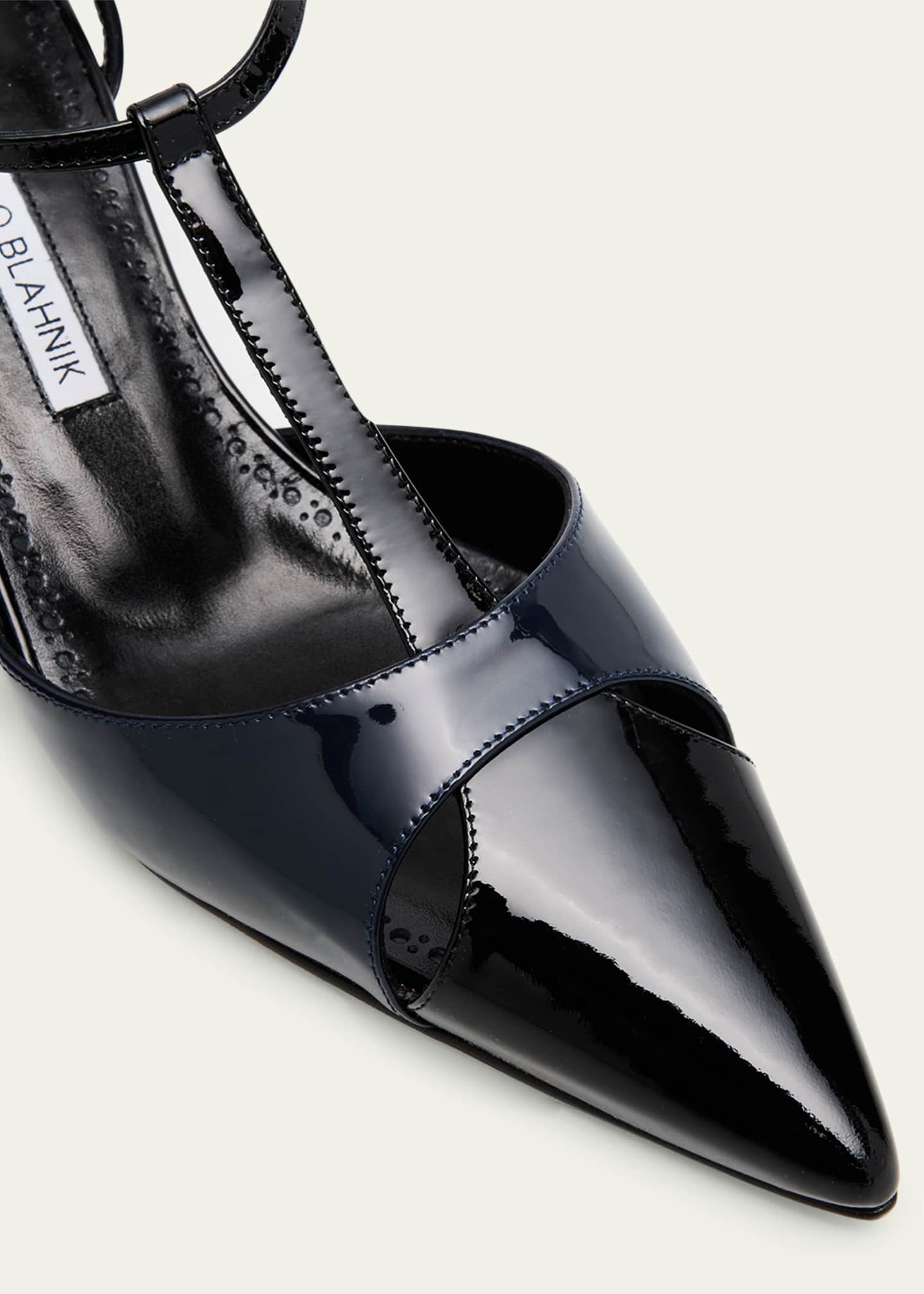 Turgimod Bicolor Patent Leather T-Strap Pumps