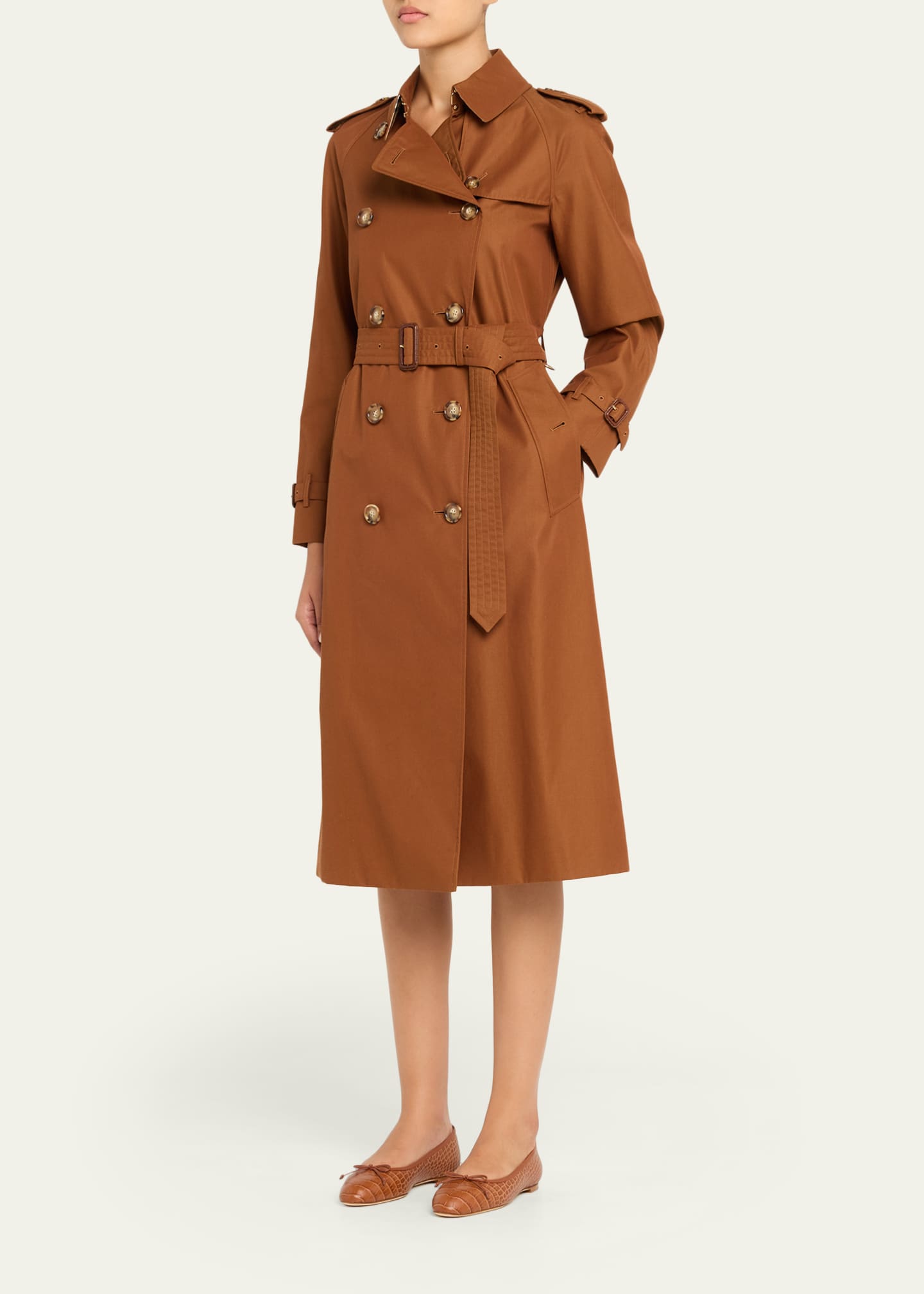 Verallim Croc-Embossed Leather Ballerina Flats