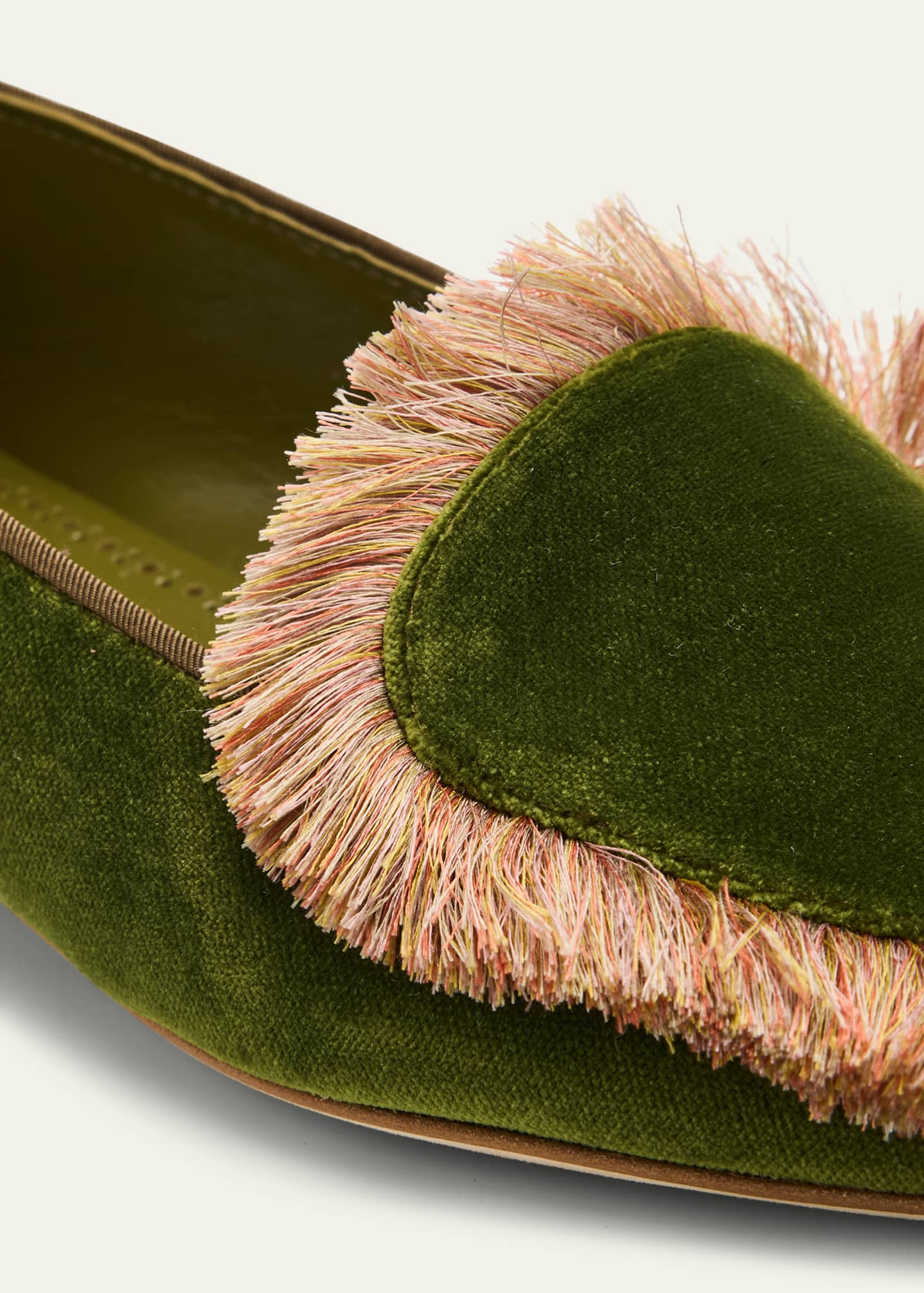 Agrofran Velvet Fringe-Trim Loafers