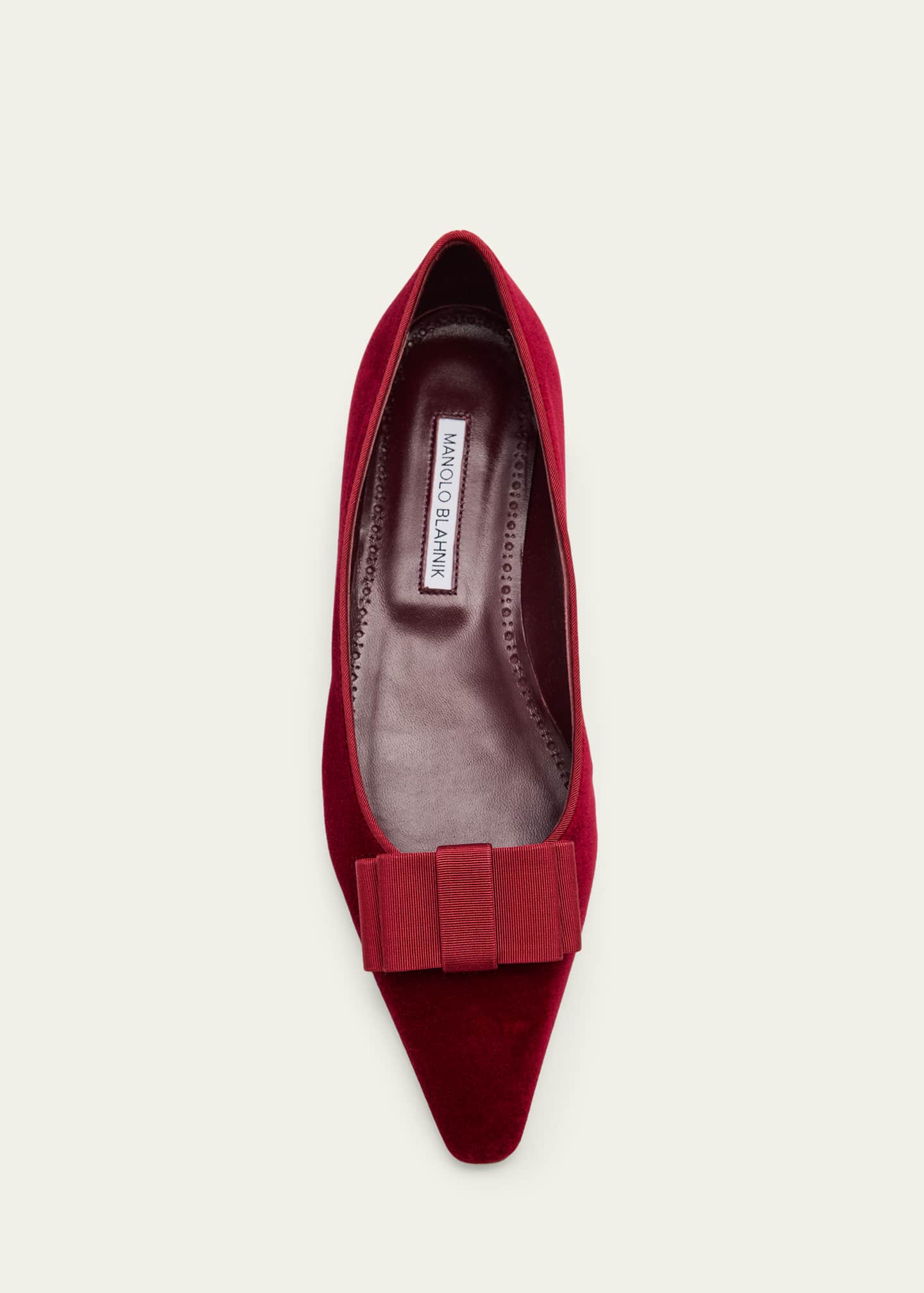 Manolo Blahnik Reador Velvet Bow Flats Image 4 of 4