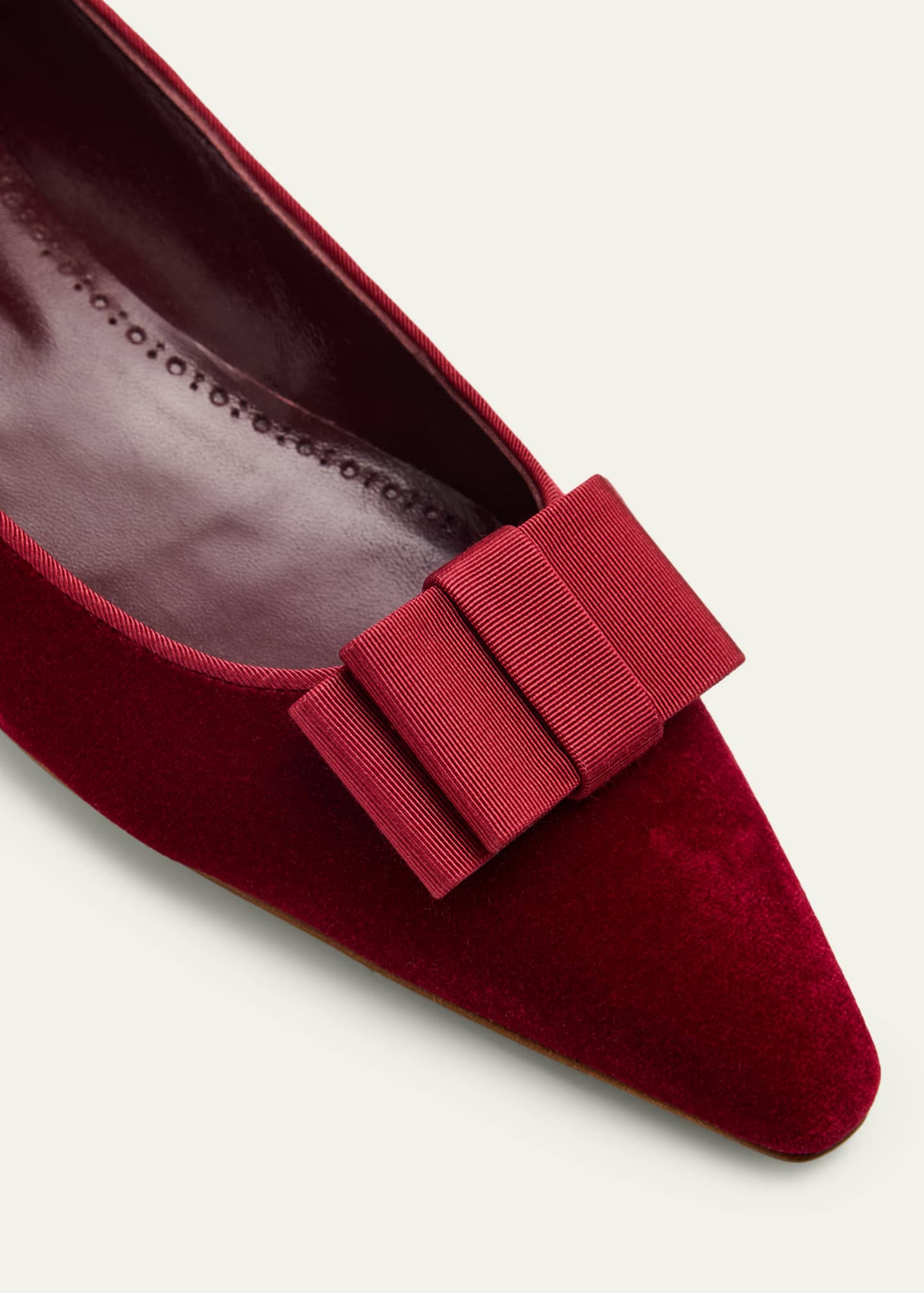 Manolo Blahnik Reador Velvet Bow Flats Image 3 of 4