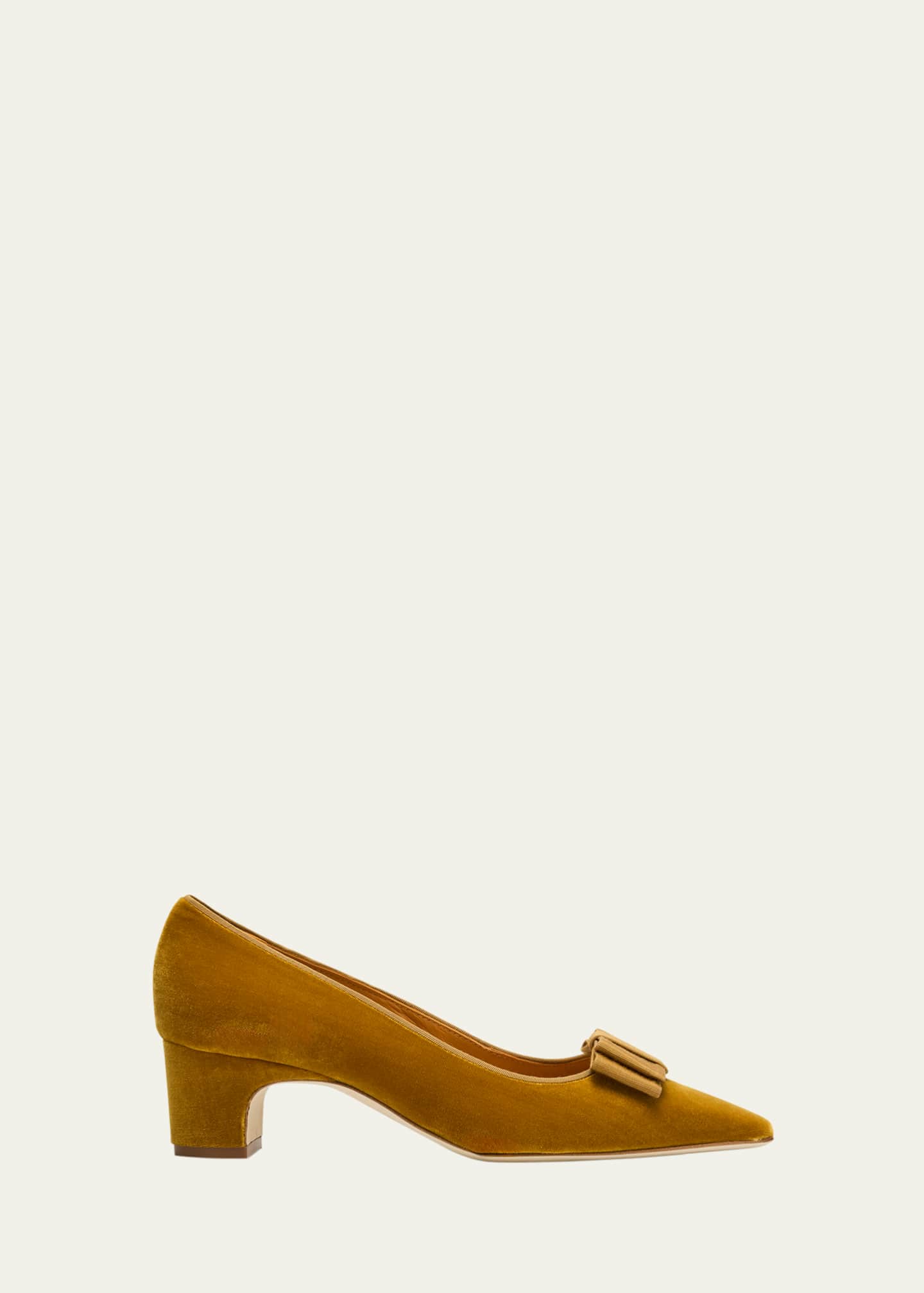 Manolo Blahnik Reador Velvet Bow Pumps Image 1 of 4