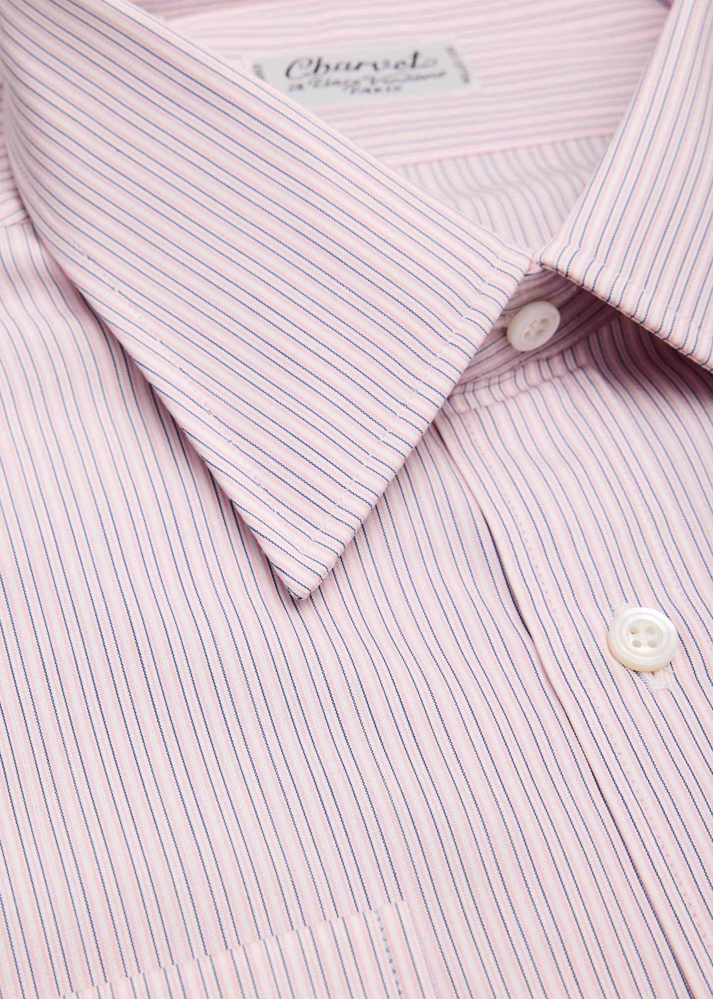 Charvet Men's Slim-Fit Cotton Multi-Stripe Dress Shirt Image 2 of 2