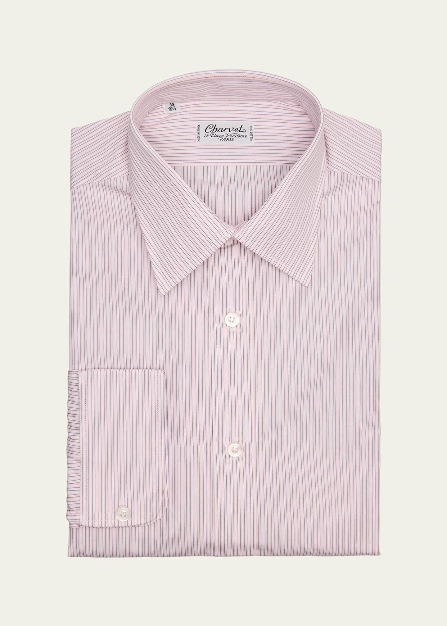 Charvet Men's Slim-Fit Cotton Multi-Stripe Dress Shirt Image 1 of 2