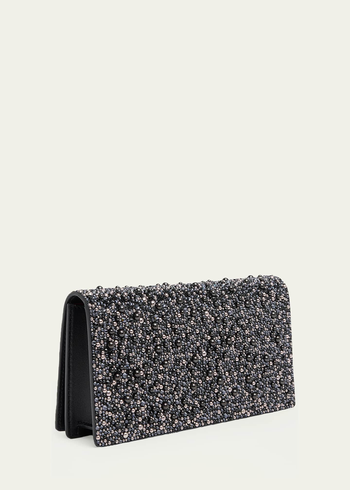 Christian Louboutin Bettina Bead-Encrusted Leather Clutch Bag