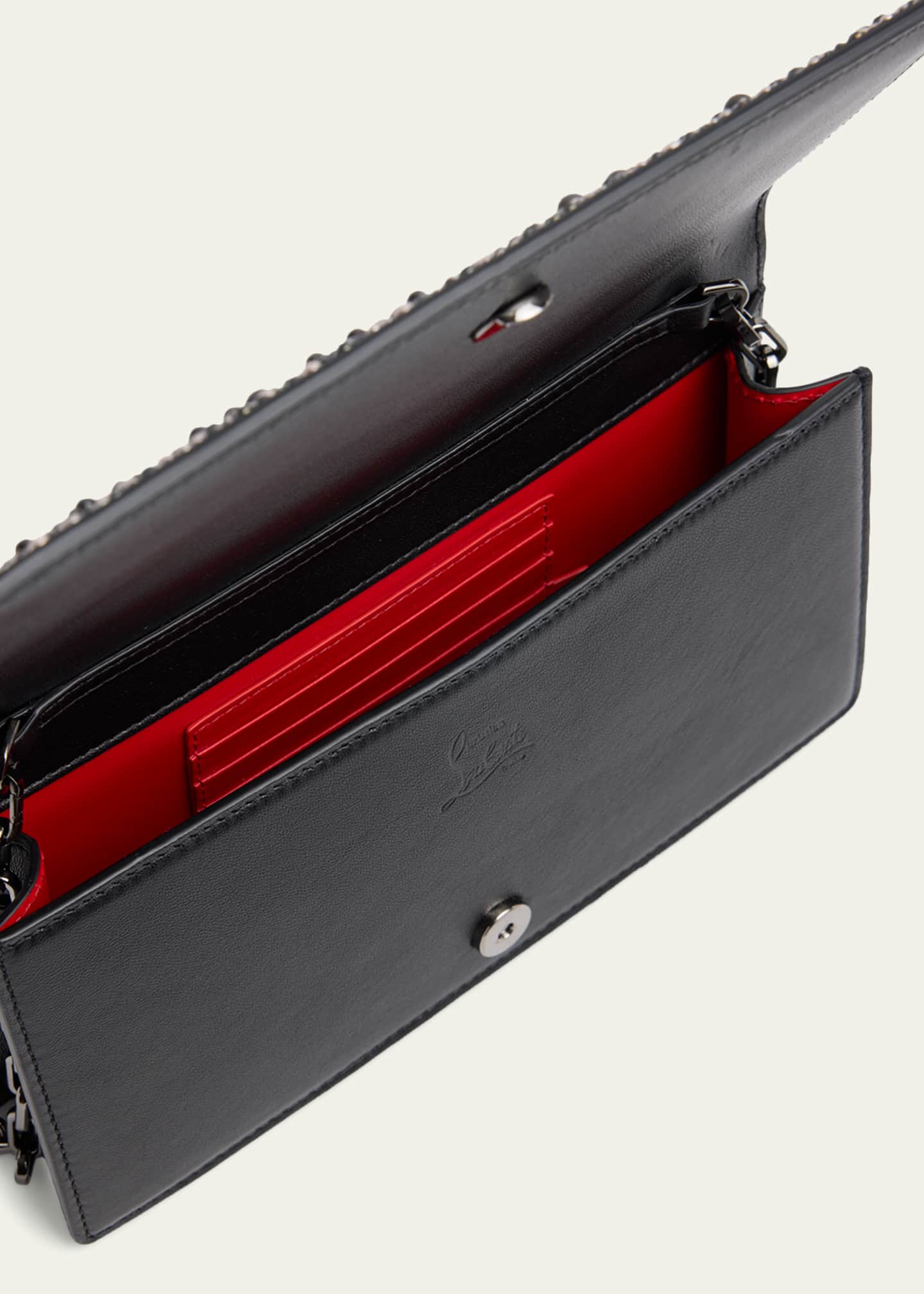Christian Louboutin Bettina Bead-Encrusted Leather Clutch Bag