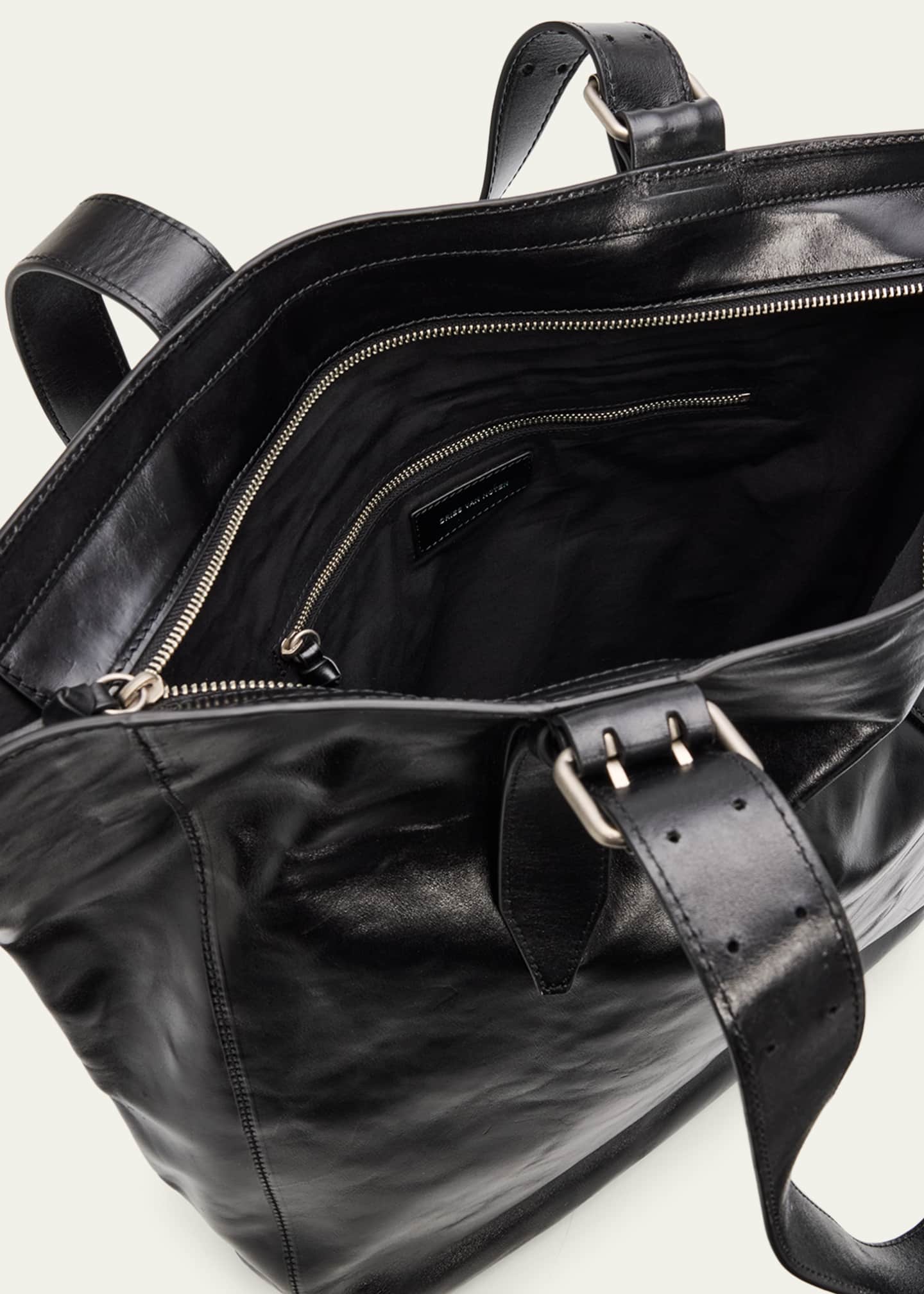 Dries Van Noten Men's Leather Messenger Bag with Shoulder Strap ...