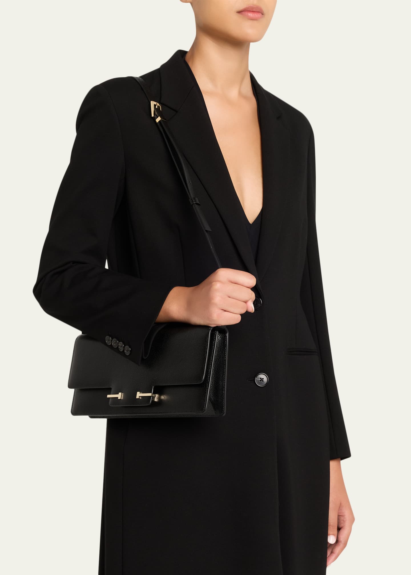 TOM FORD East-West Supple Grain Leather Shoulder Bag - Bergdorf