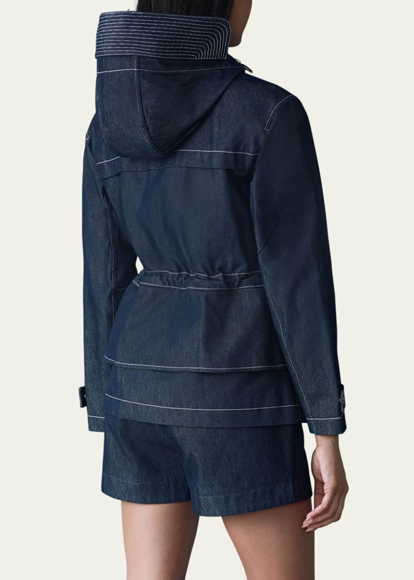 Mackage Kaori Wind-Resistant Twill Peplum Jacket with Hood Image 3 of 5