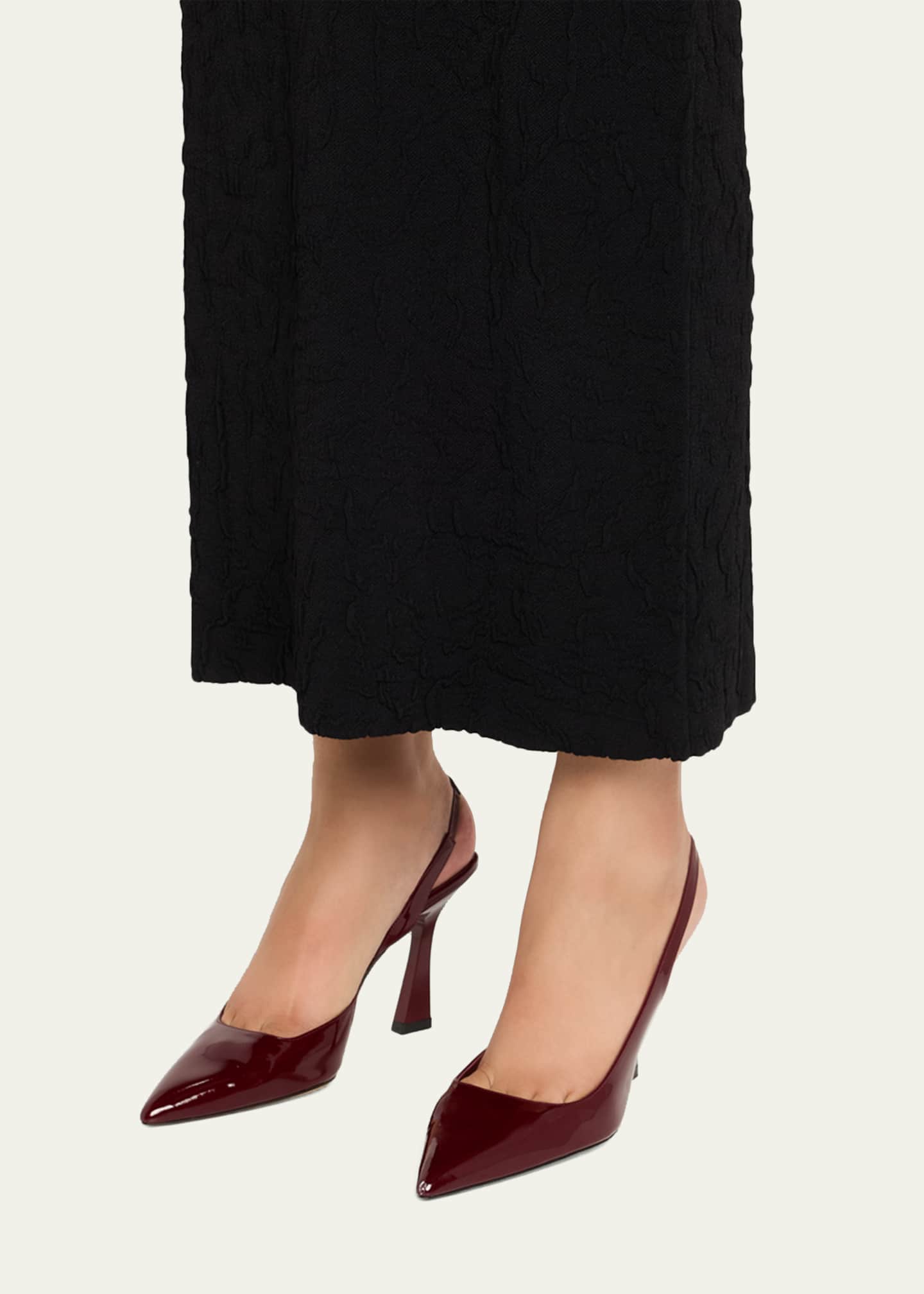 Stuart Weitzman Vinnie D'Orsay Patent Leather Slingback Pumps