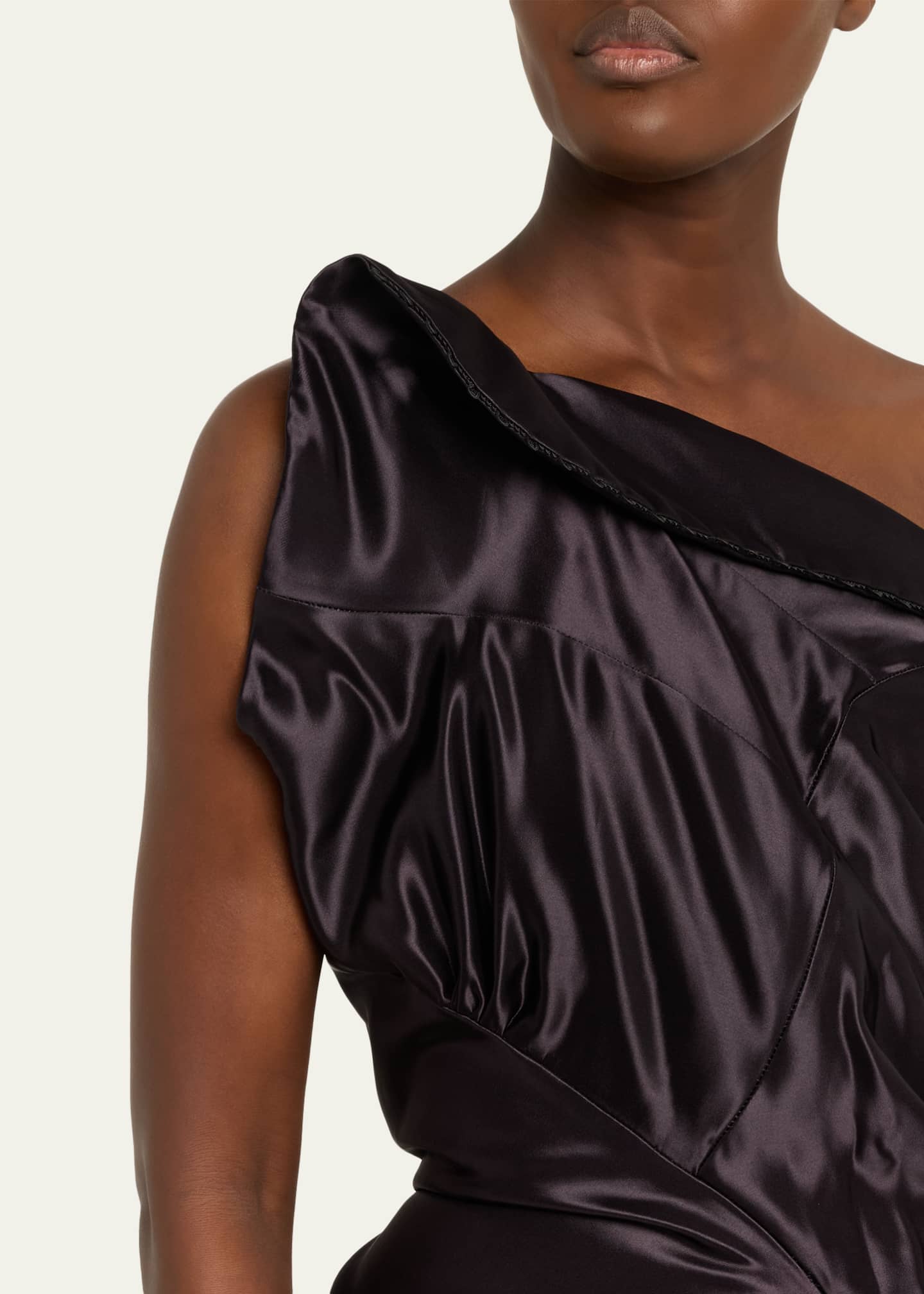 dries van noten one shoulder dress Dries Van Noten Damari One-Shoulder Pleated Dress