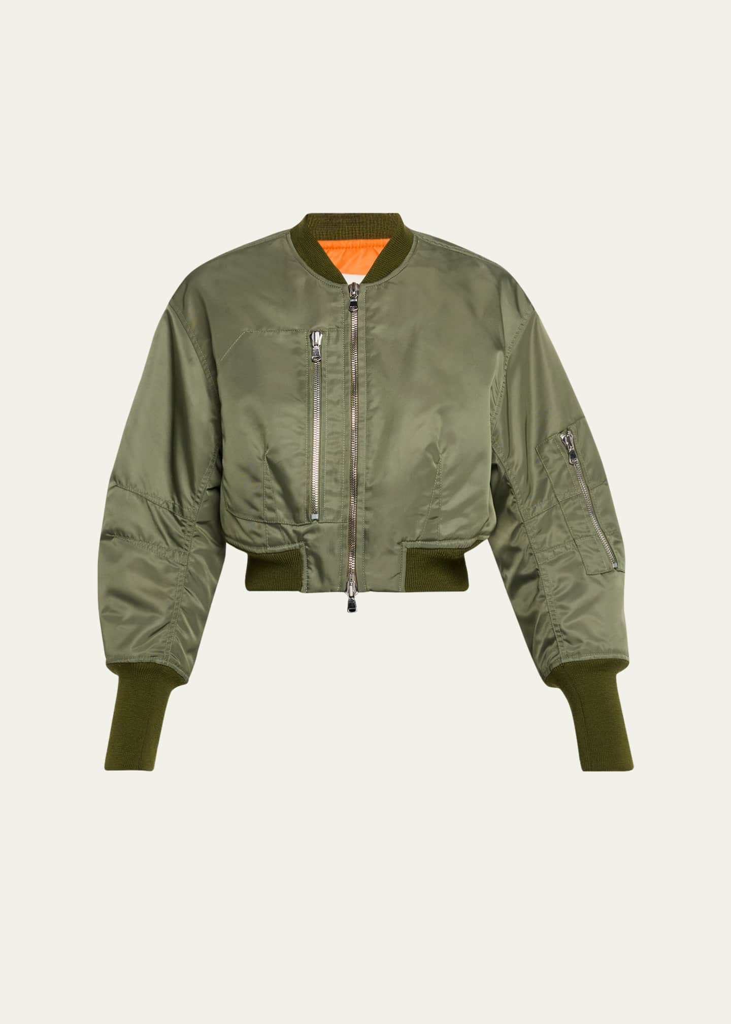 3.1 Phillip Lim Cropped Nylon Bomber Jacket - Bergdorf Goodman