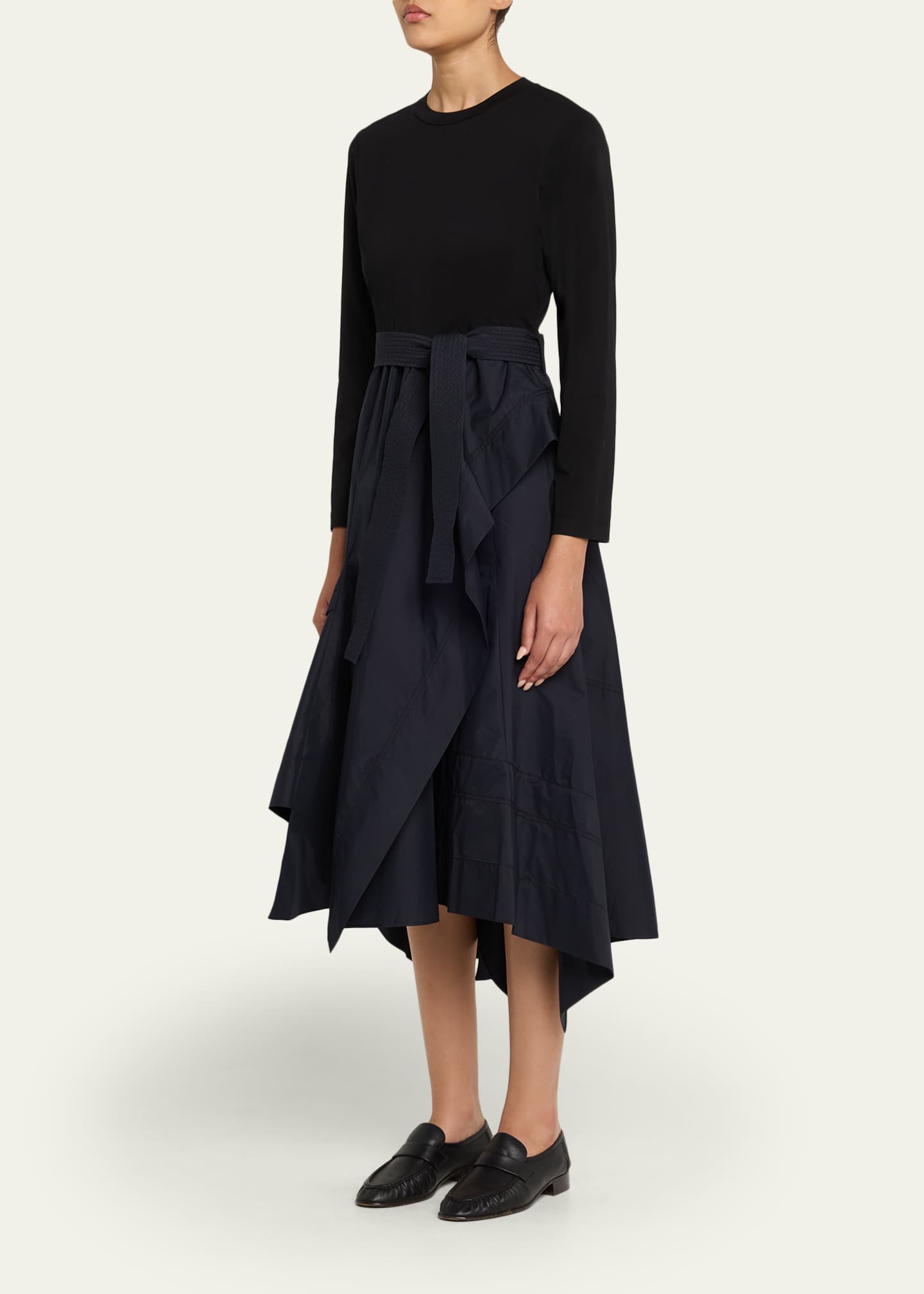 3.1 Phillip Lim Long-Sleeve Combo T-Shirt Dress Image 4 of 5