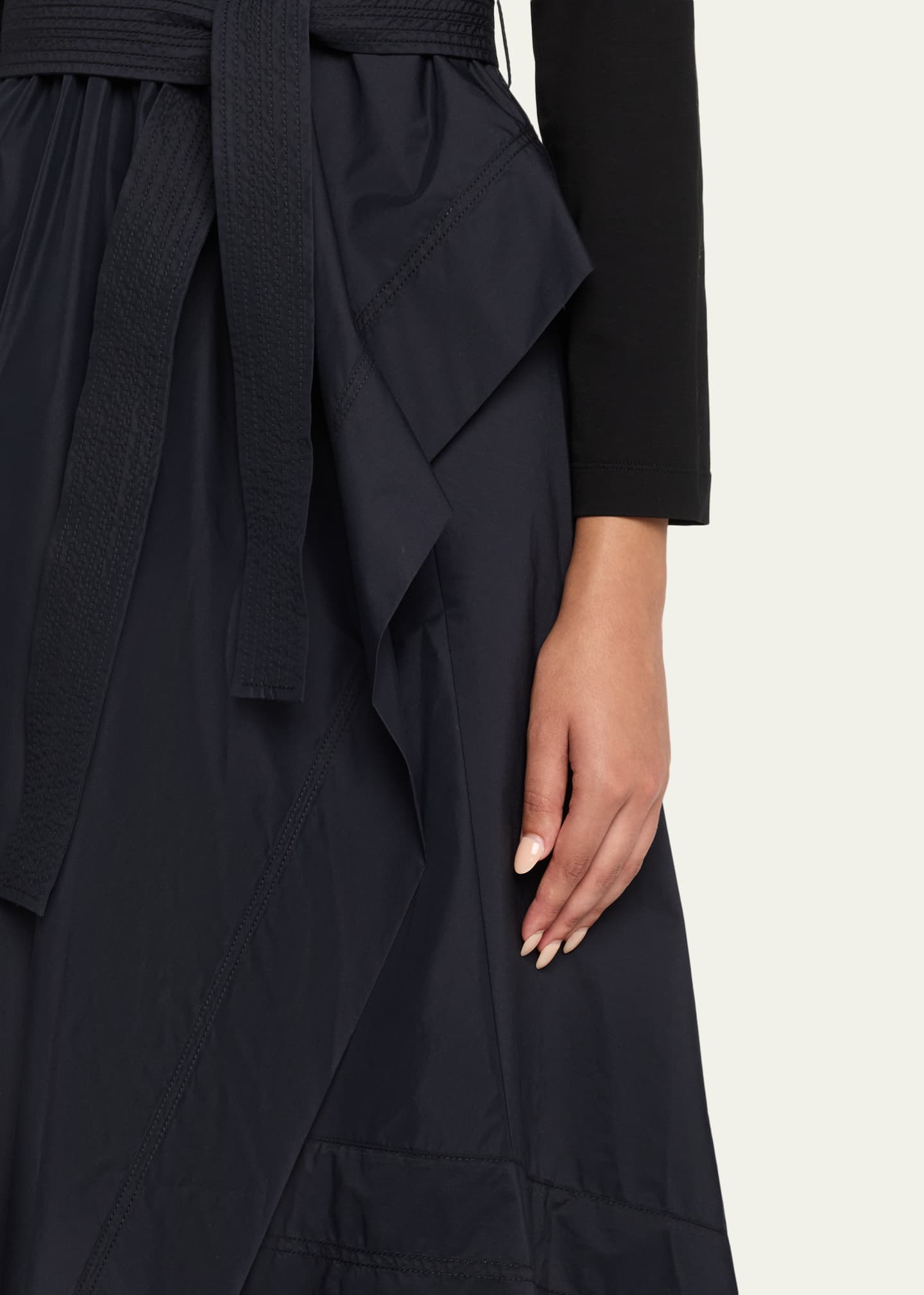 3.1 Phillip Lim Long-Sleeve Combo T-Shirt Dress Image 5 of 5