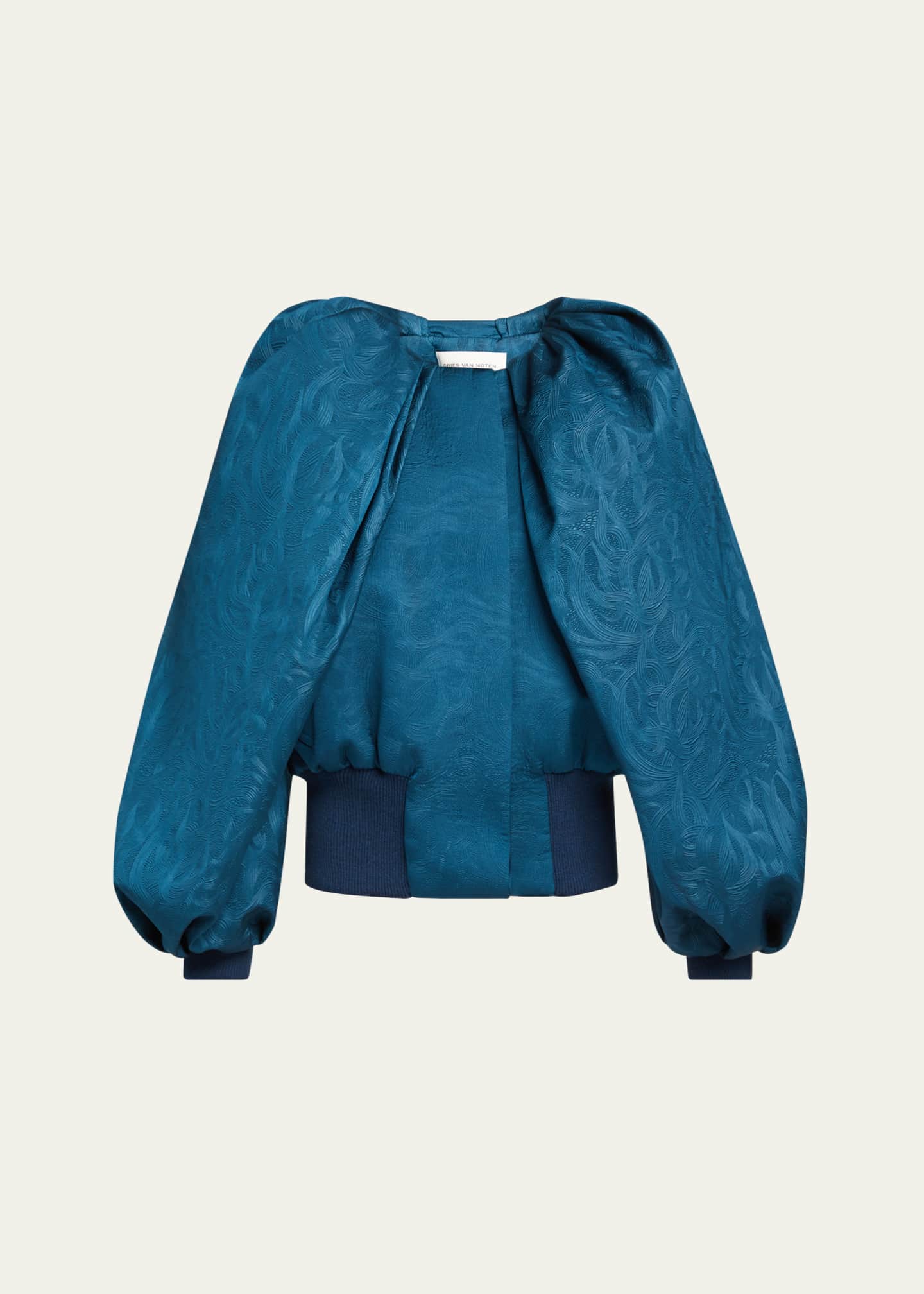 Dries Van Noten Virginny Voluminous Jacquard Bomber Jacket