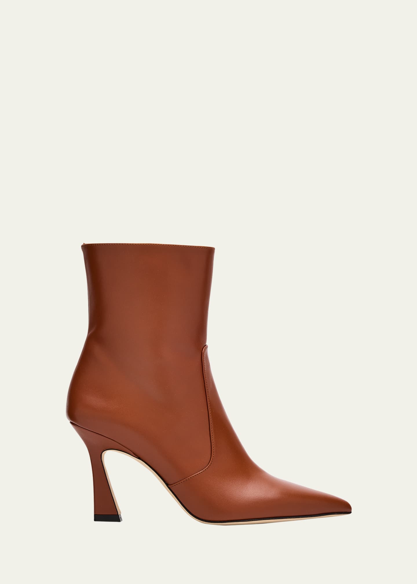 Stuart Weitzman 85mm Vinnie Leather Zip Booties - Bergdorf Goodman