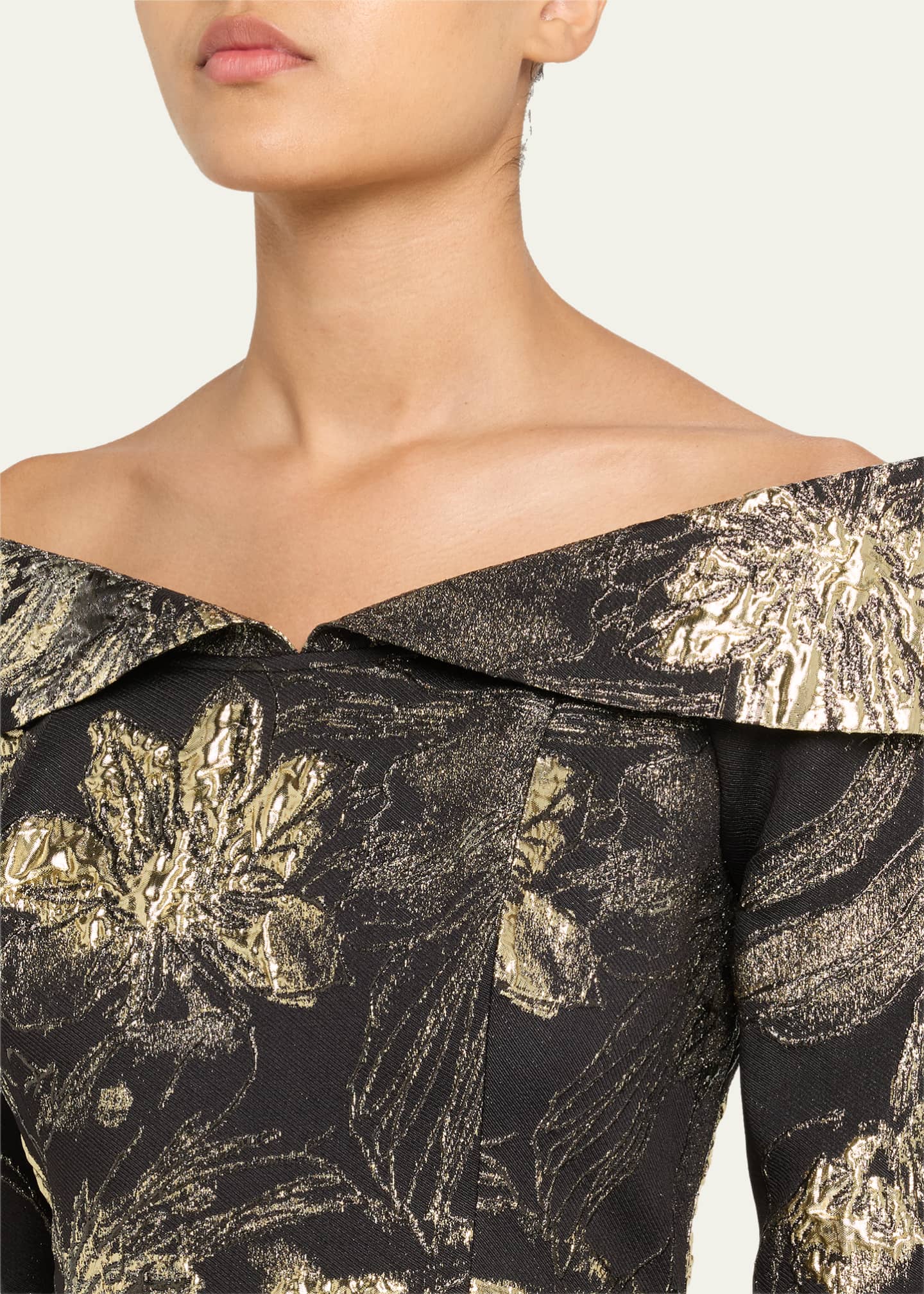 green emerald velvet dress Metallic Shirt Waist Organza Gown