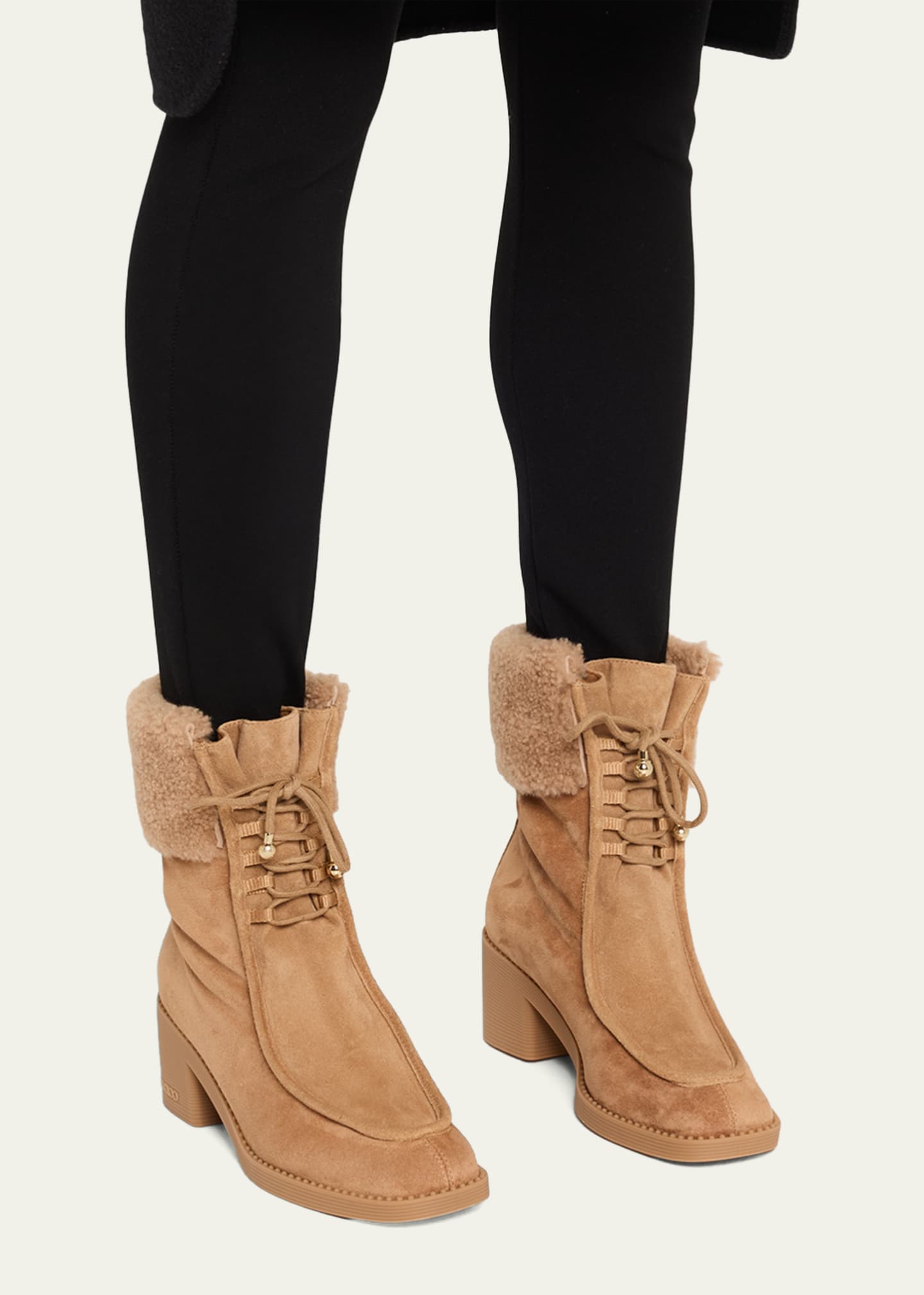 Jimmy Choo Hali 60 Suede Shearling-Collar Ankle Booties - Bergdorf