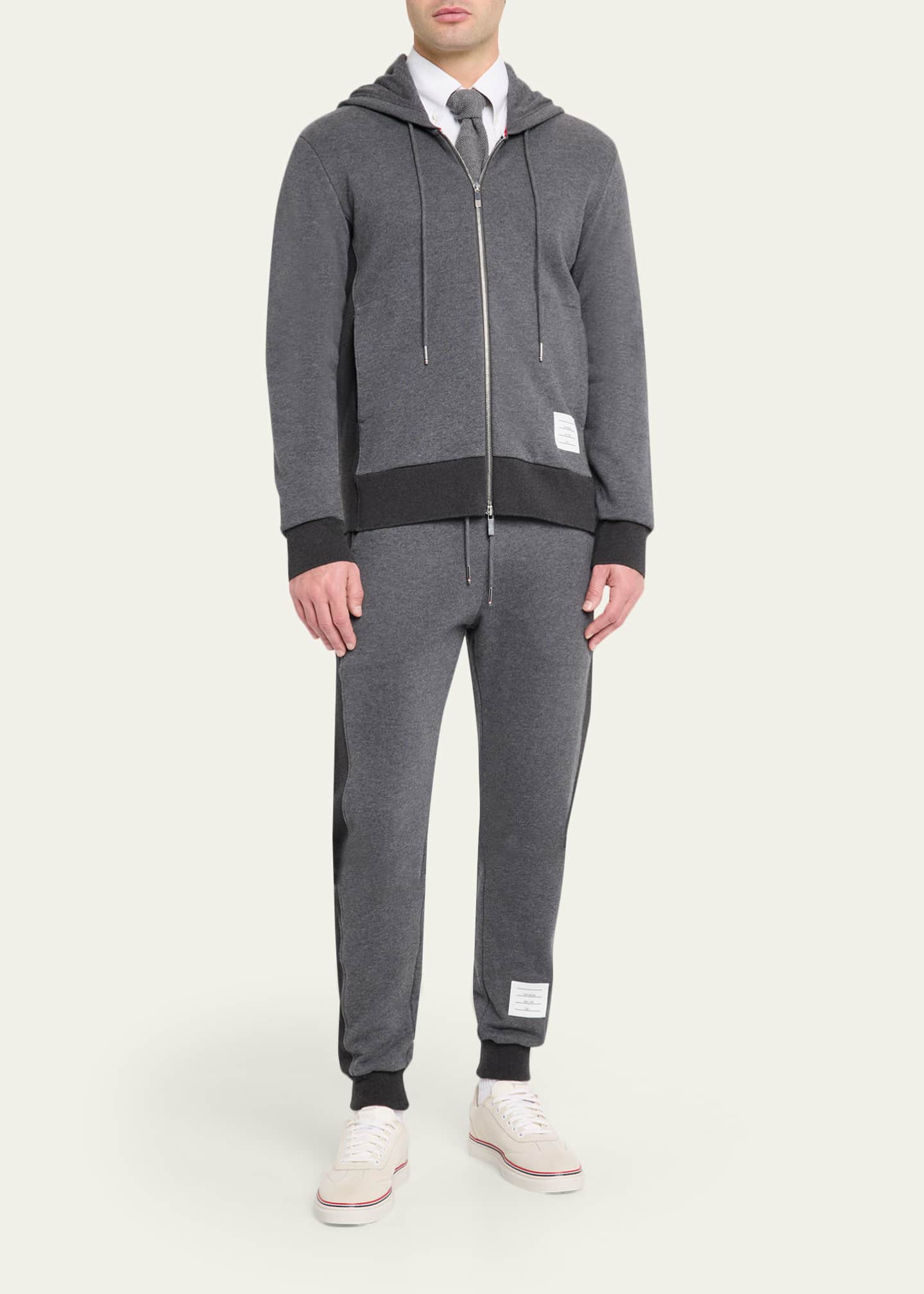 Thom Browne Men's Cotton 4-Bar Stripe Full-Zip Hoodie - Bergdorf