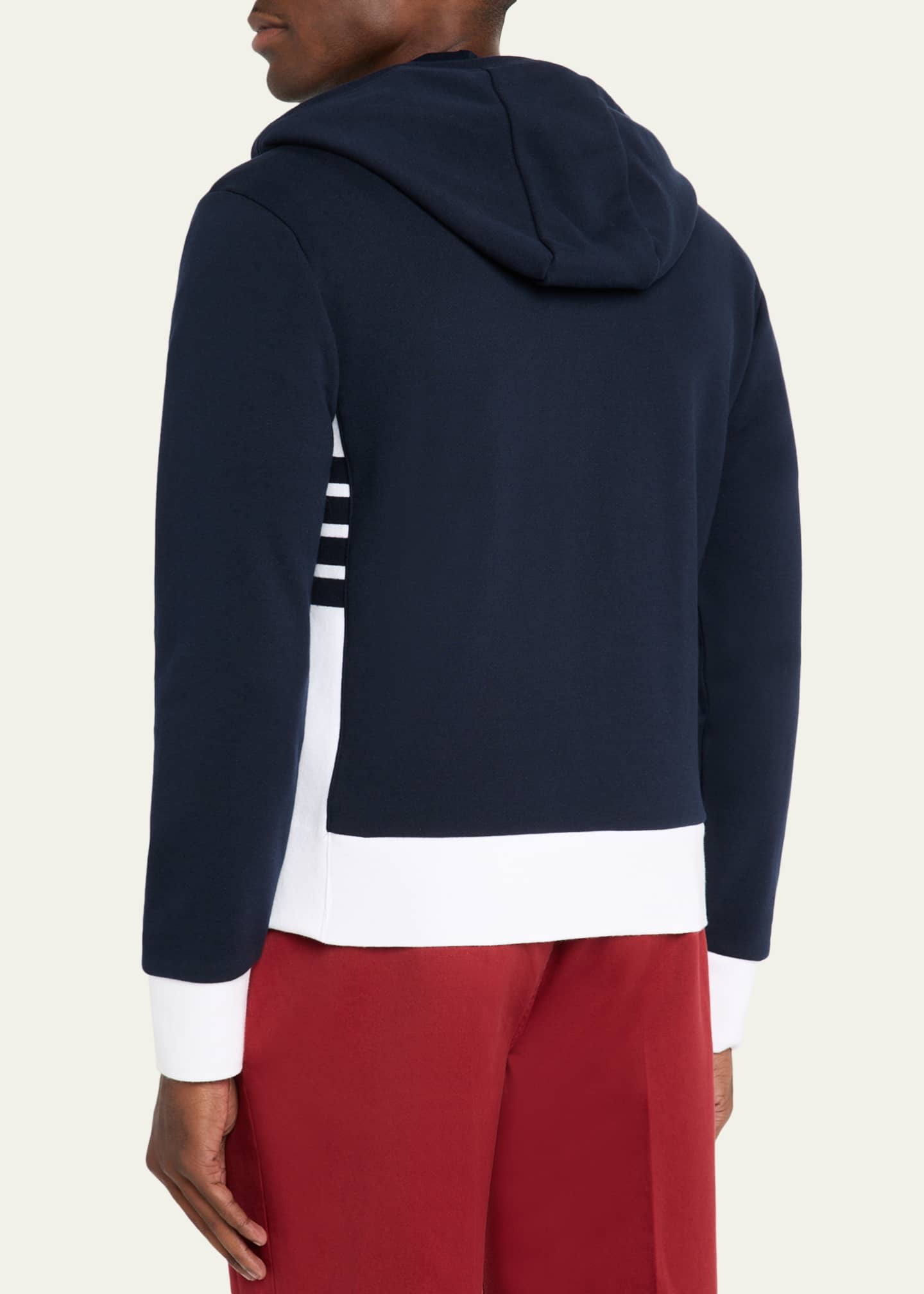 Thom Browne Men's Cotton 4-Bar Stripe Full-Zip Hoodie - Bergdorf
