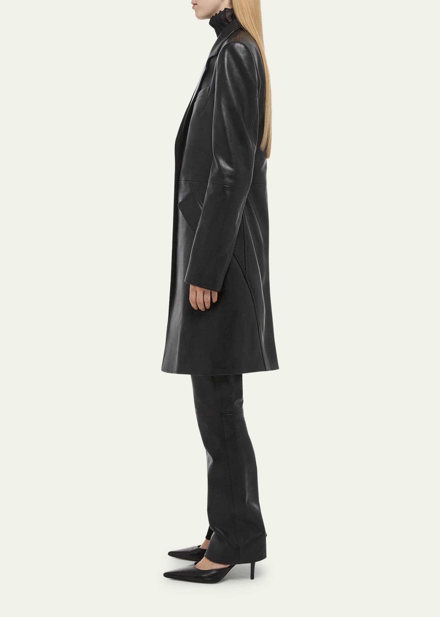 HELMUT LANG Size 42 Tan Solid Wool Blend Notch Lapel Coat main image 0