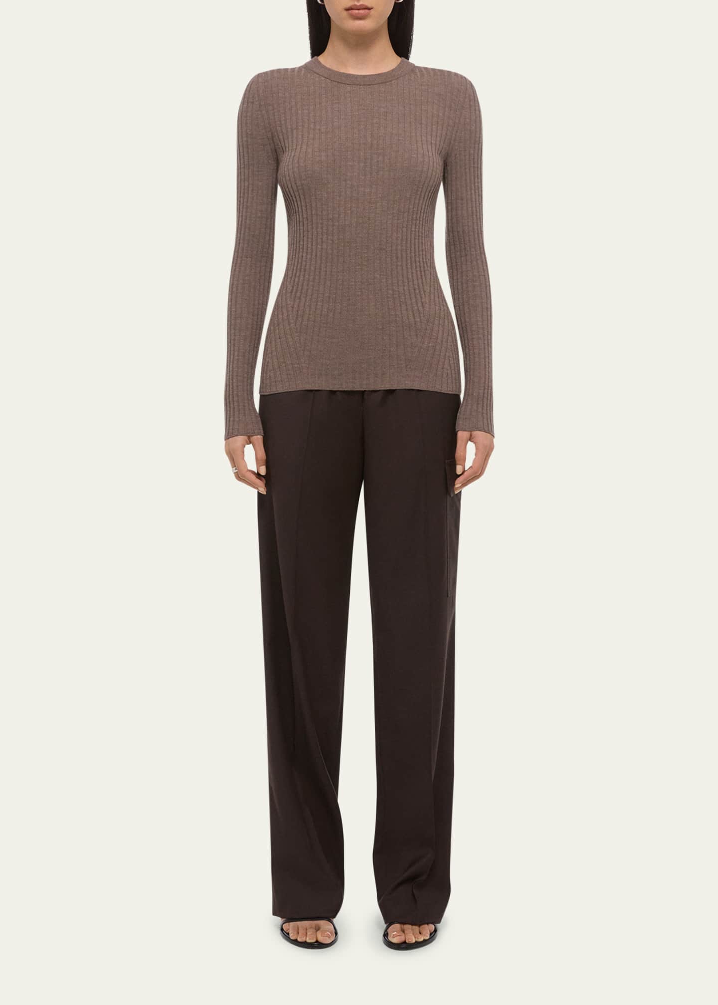 Open-Back Ribbed Wool Top