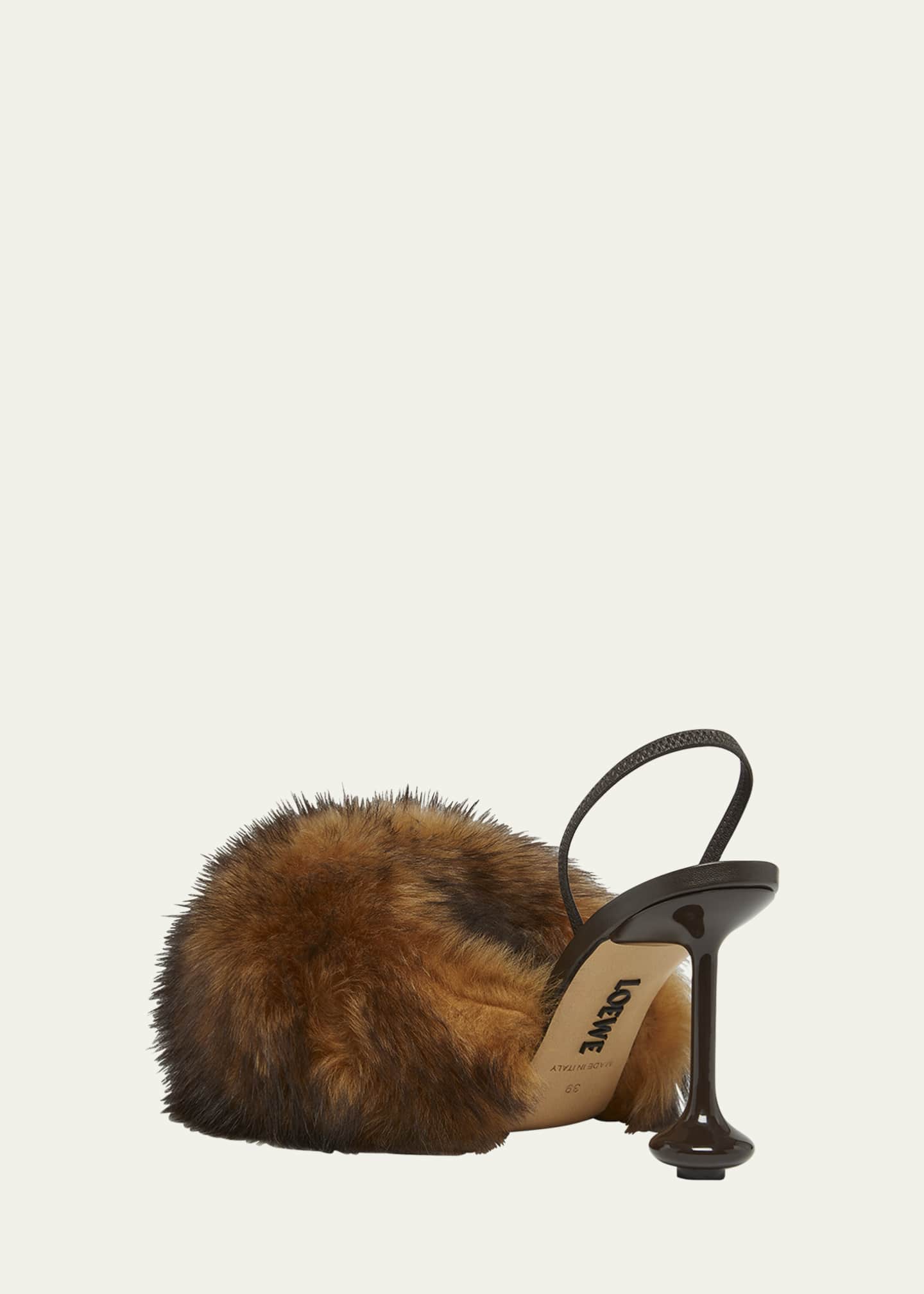 Toy Shearling Slingback Pumps