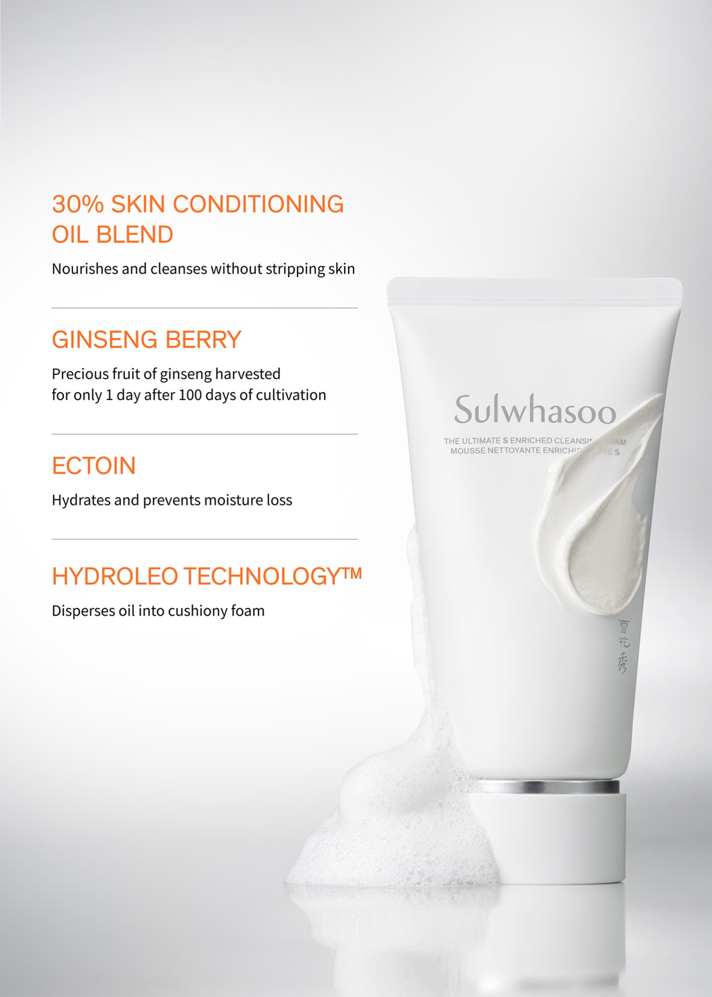 Sulwhasoo The Ultimate S Enriched Cleansing Foam, 5.29 oz. Image 4 of 4
