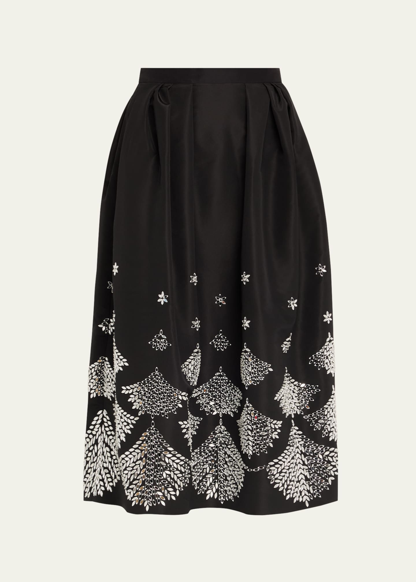Oscar de la Renta Fern Embroidered Midi Party Skirt Image 1 of 5