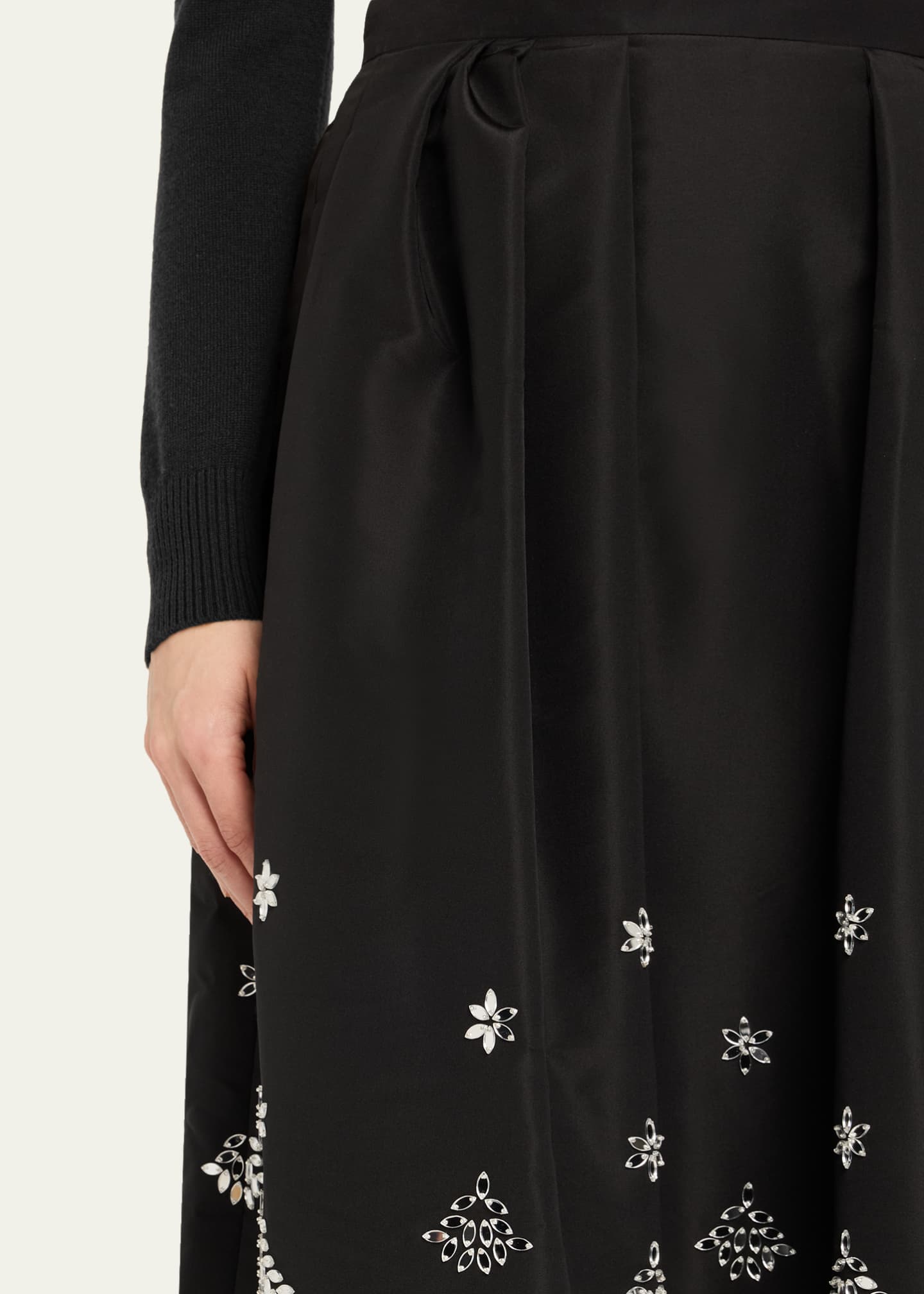 Oscar de la Renta Fern Embroidered Midi Party Skirt Image 5 of 5