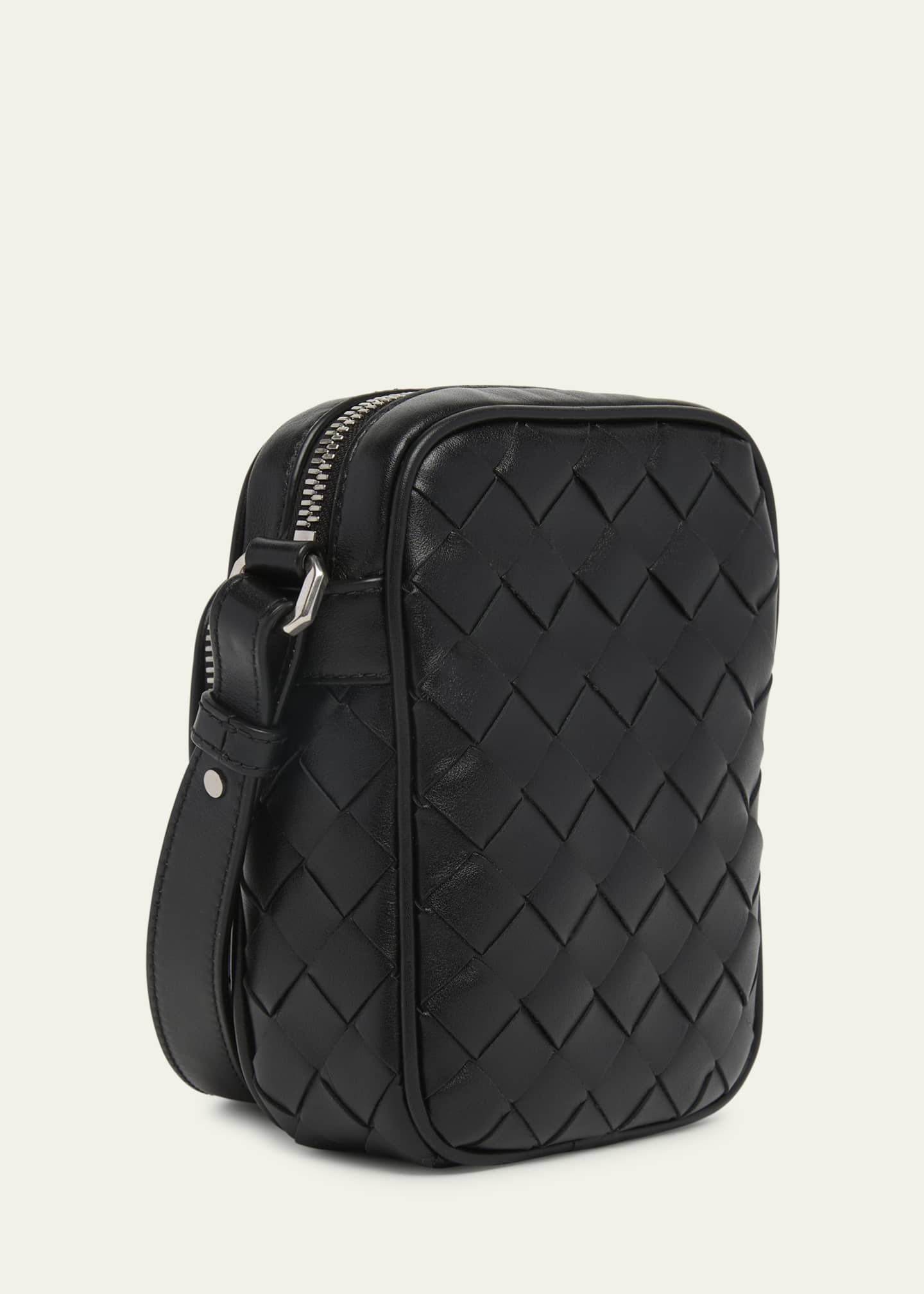 Bottega Veneta Men's Intrecciato Leather Vertical Crossbody Bag
