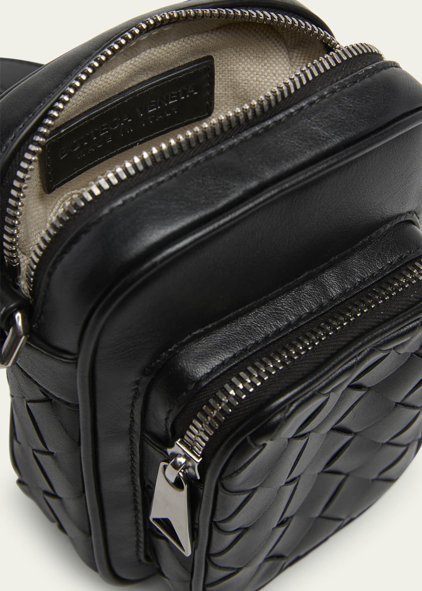 Bottega Veneta Men's Intrecciato Leather Vertical Crossbody Bag