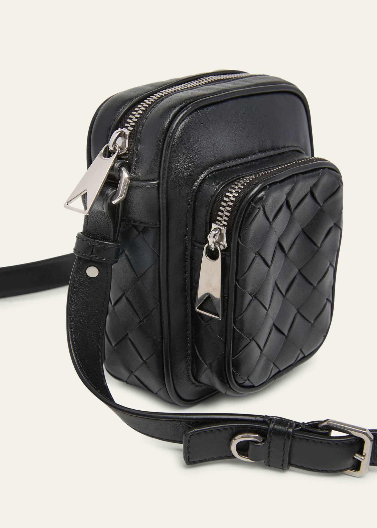 Bottega Veneta Men's Intrecciato Leather Vertical Crossbody Bag