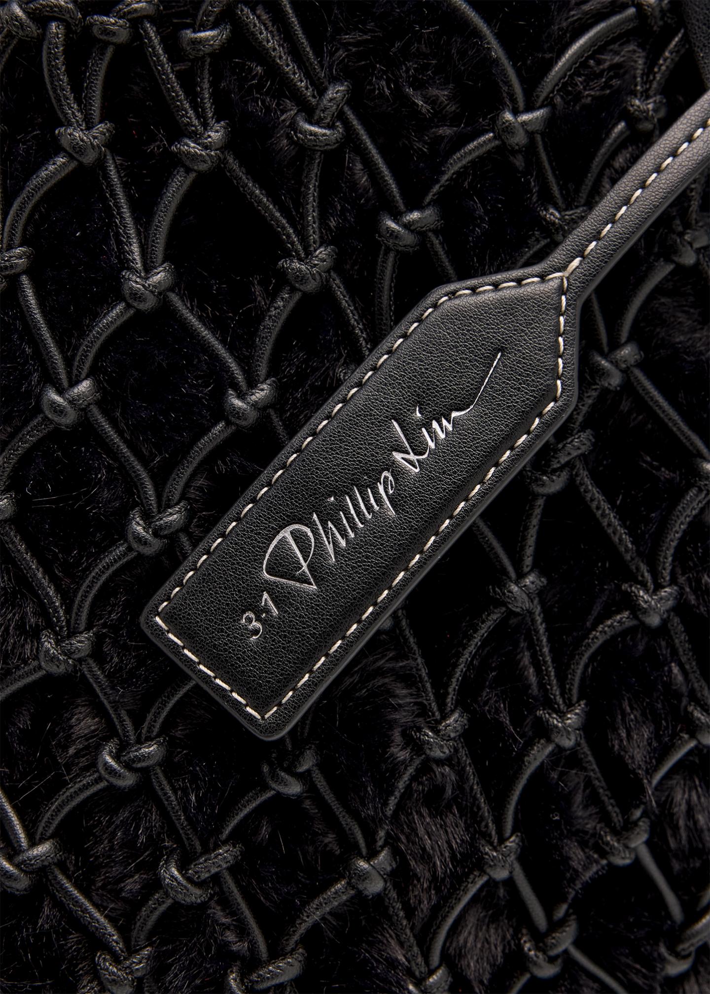 3.1 Phillip Lim Faux Fur Macrame Mini Sac Top-Handle Bag