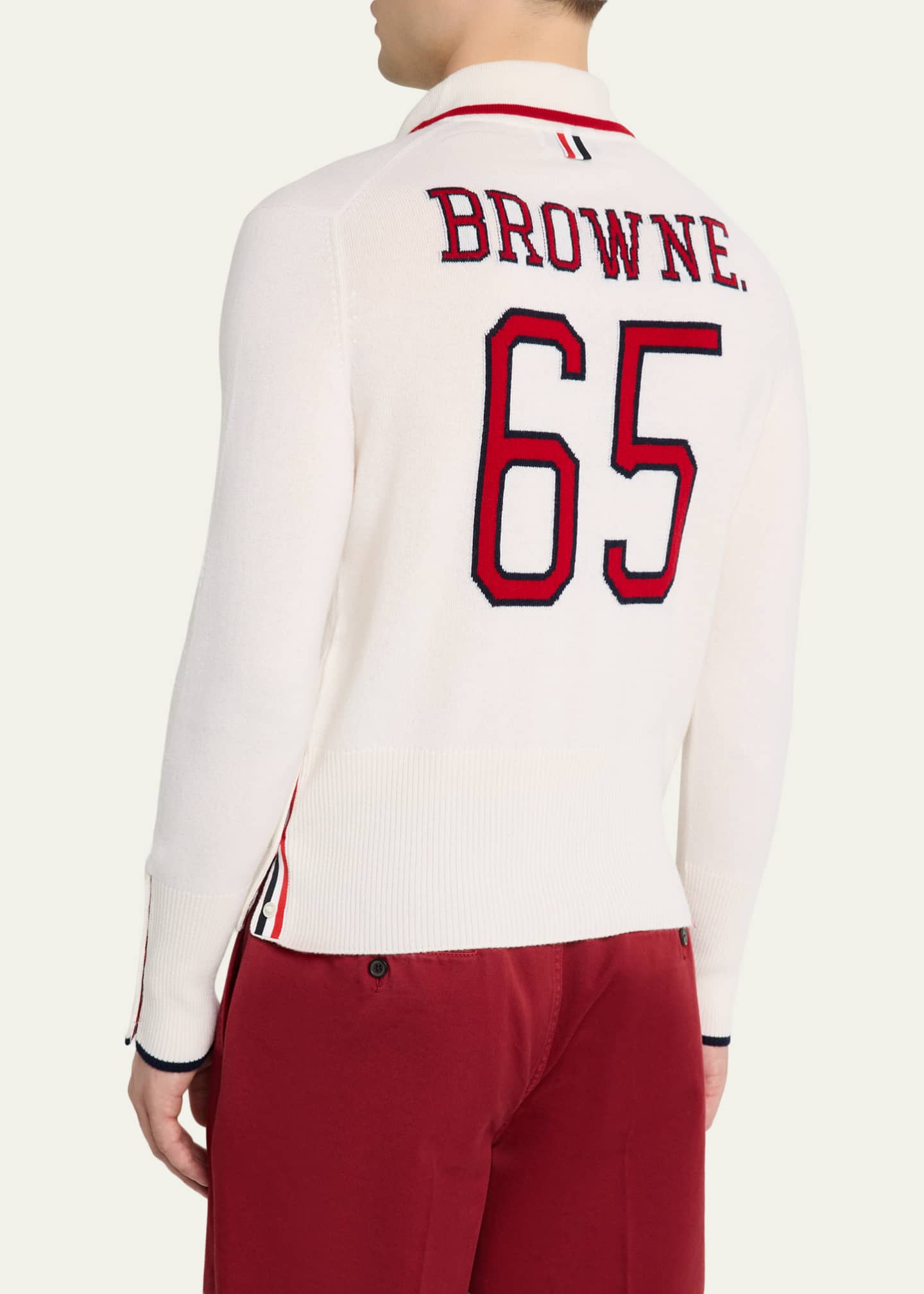 極美品 THOM BROWNE 2022年リゾート カシミヤ ニットベスト 42 Thom Browne Men's Browne 65 Jersey Intarsia Cashmere Polo