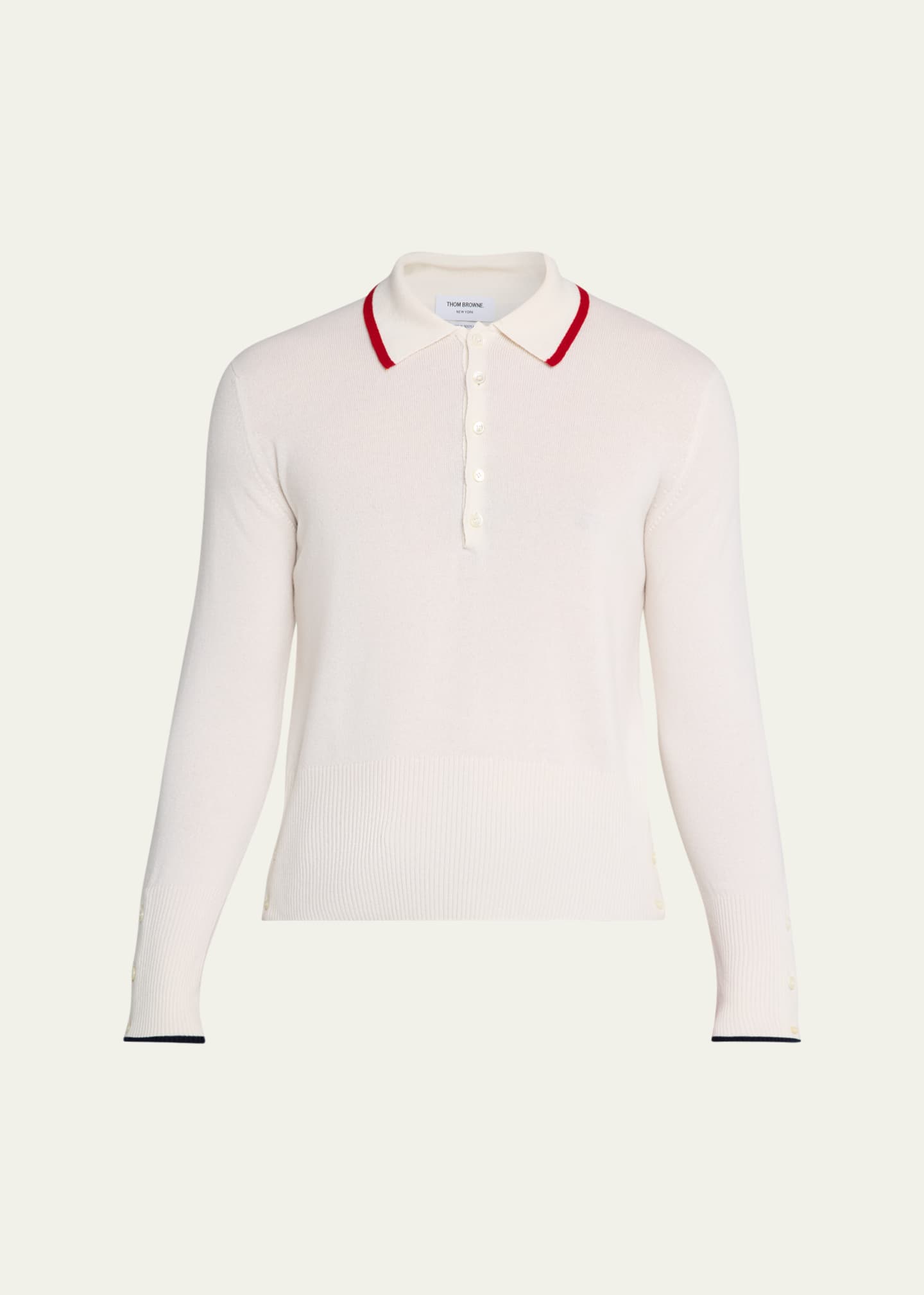 極美品 THOM BROWNE 2022年リゾート カシミヤ ニットベスト 42 Thom Browne Men's Browne 65 Jersey Intarsia Cashmere Polo