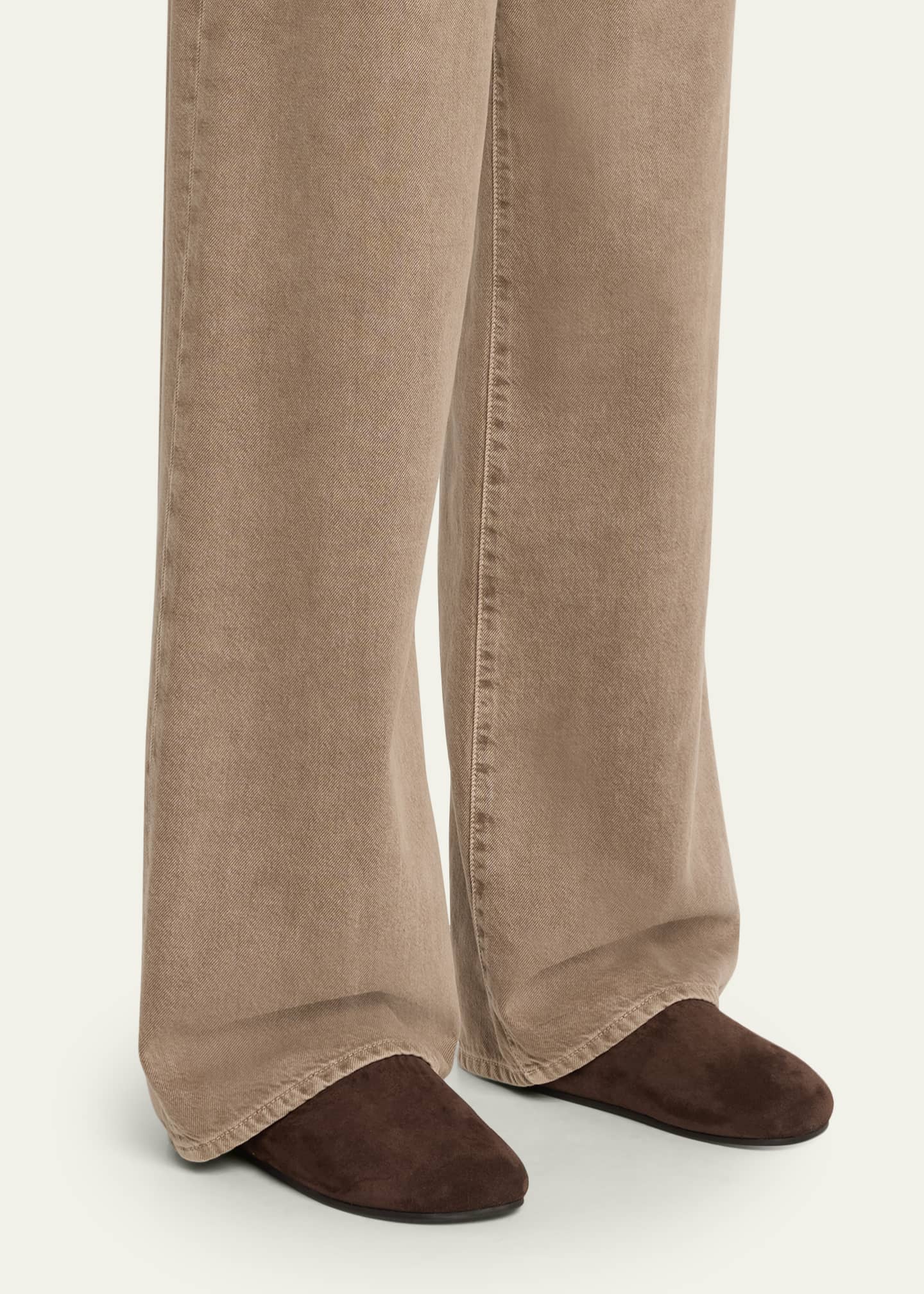 THE ROW Hudson Shearling-Lined Suede Slide Mules - Bergdorf Goodman