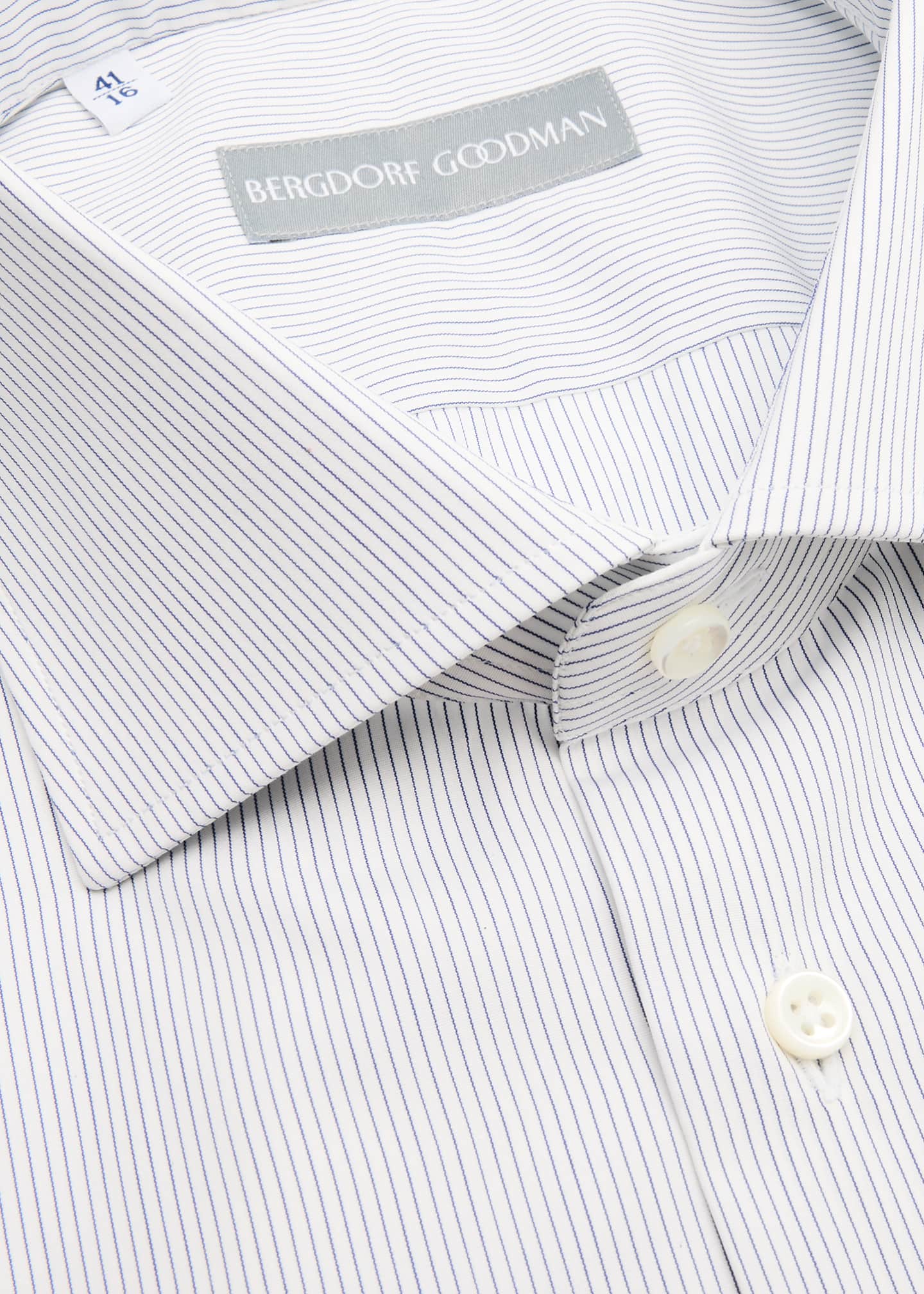 Bergdorf Goodman Men's Cotton Pencil Stripe Dress Shirt Image 2 of 2